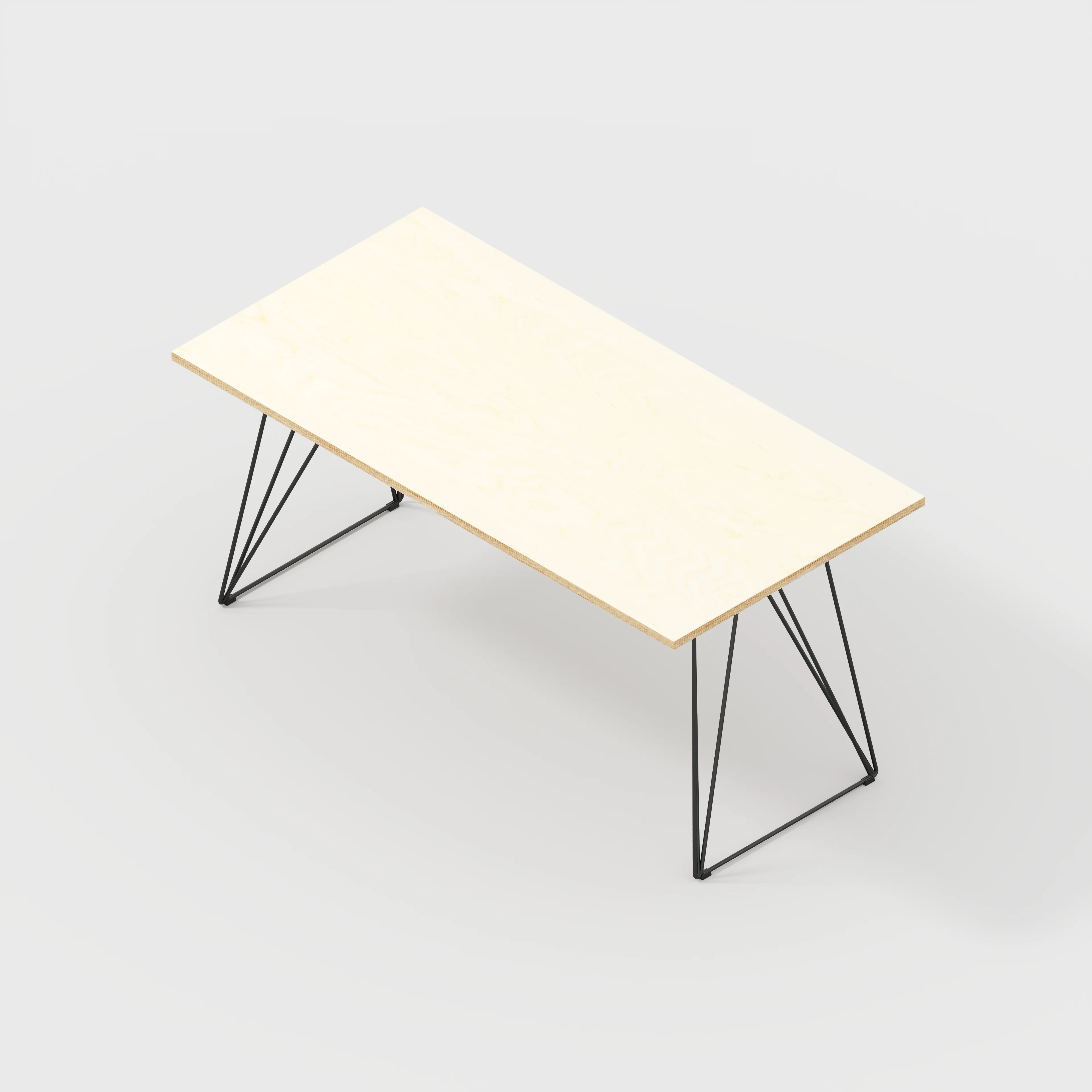 Plywood Desk with Black Wireframe Legs - Plywood Birch - 1600(w) x 800(d) x 735(h) - Image 5
