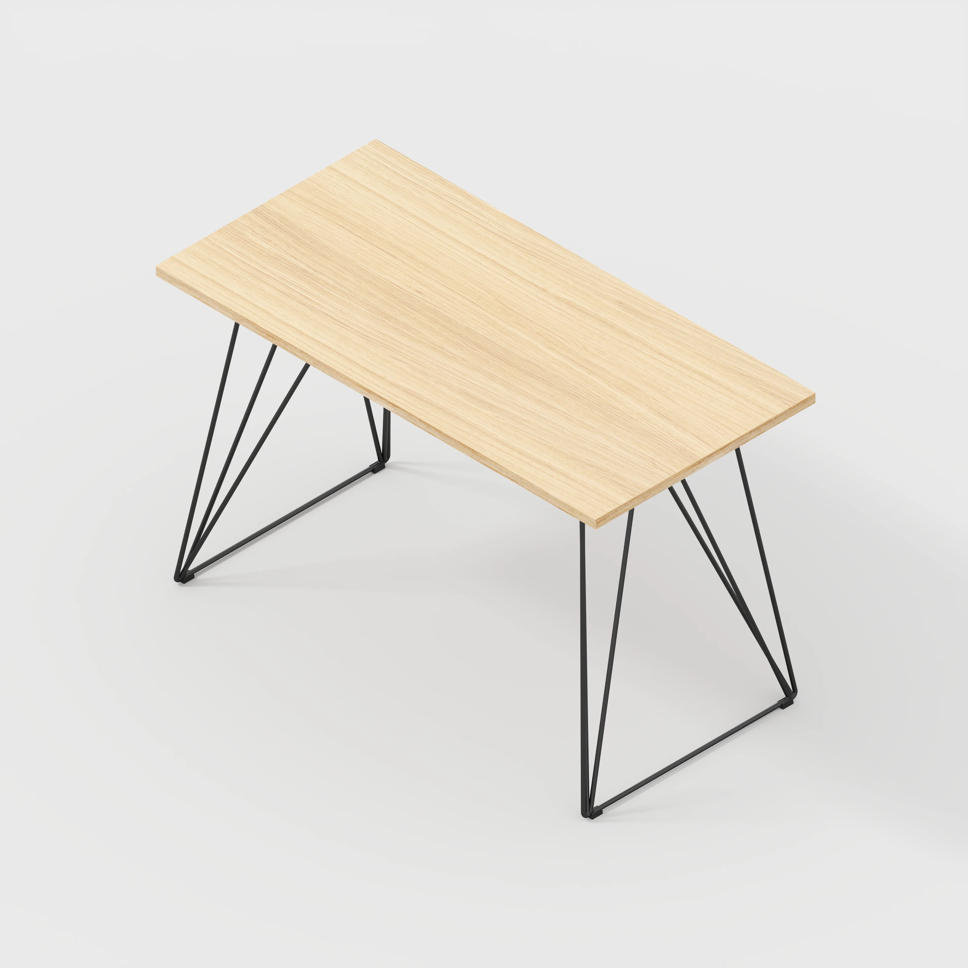 Plywood Desk with Black Wireframe Legs - Plywood Oak - 1200(w) x 600(d) x 735(h) - Image 5