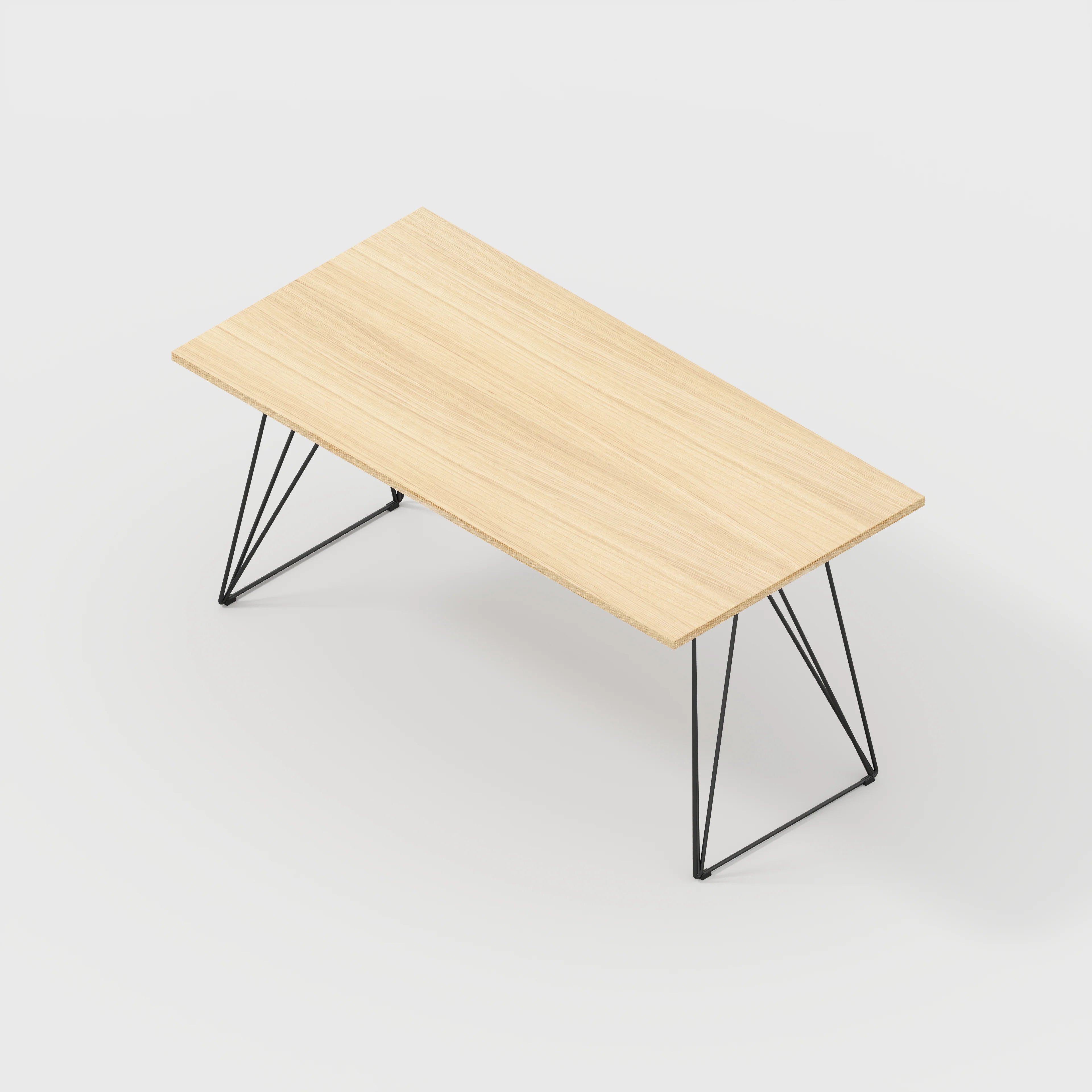 Plywood Desk with Black Wireframe Legs - Plywood Oak - 1600(w) x 800(d) x 735(h) - Image 5
