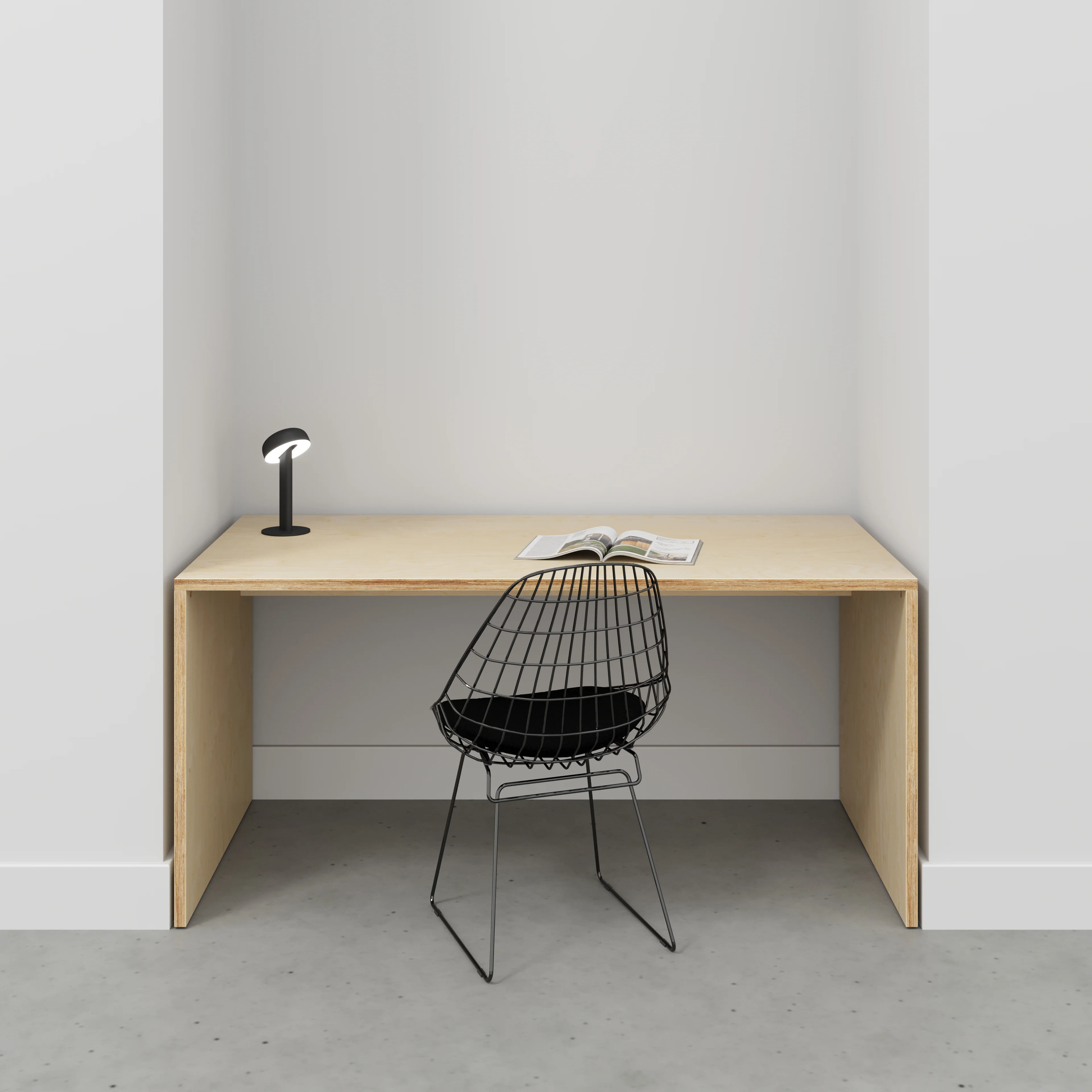 Plywood Desk with Solid Sides - Plywood Birch - 1600(w) x 800(d) x 750(h) - Image 2