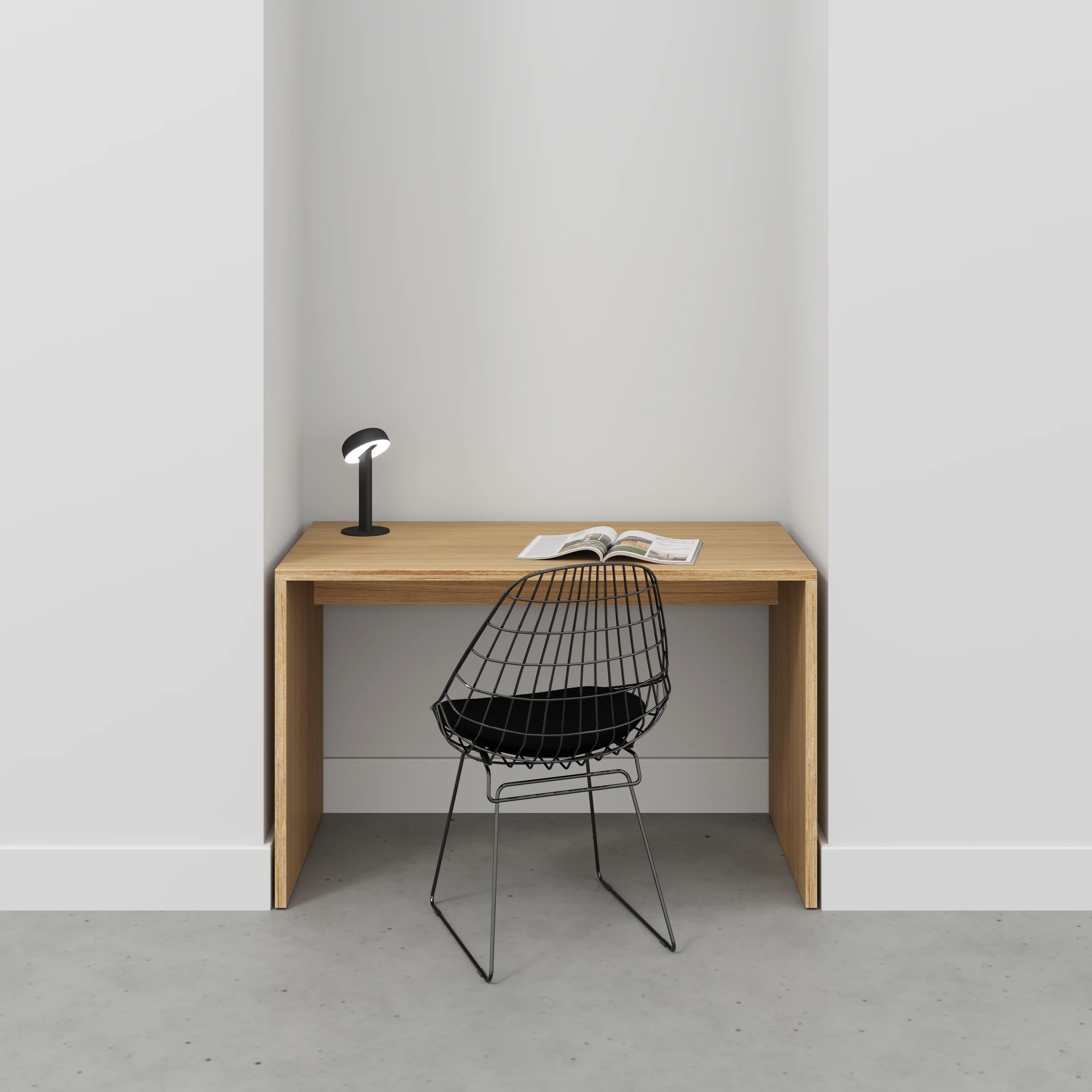 Plywood Desk with Solid Sides - Plywood Oak - 1200(w) x 600(d) x 750(h) - Image 2