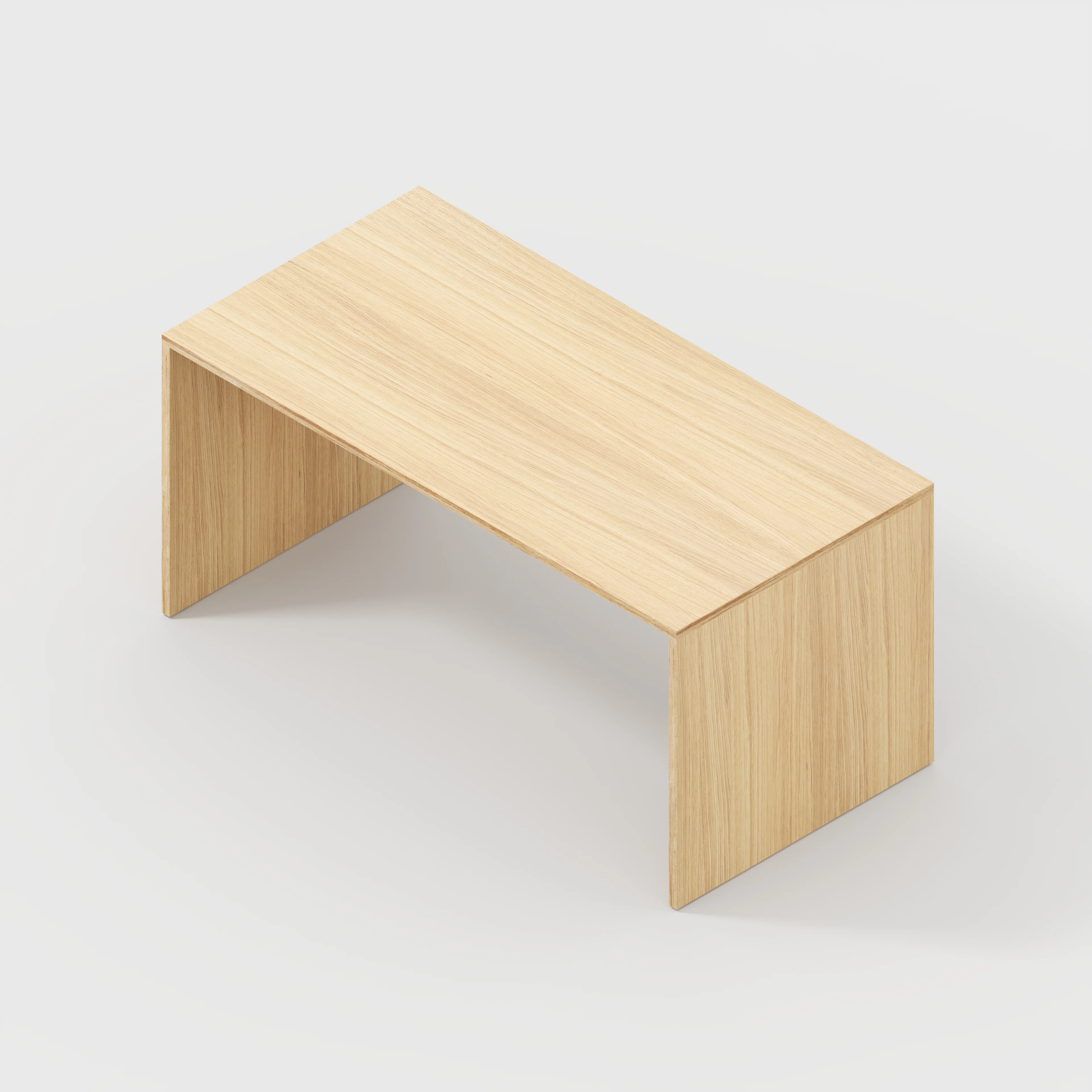 Plywood Desk with Solid Sides - Plywood Oak - 1600(w) x 800(d) x 750(h) - Image 5