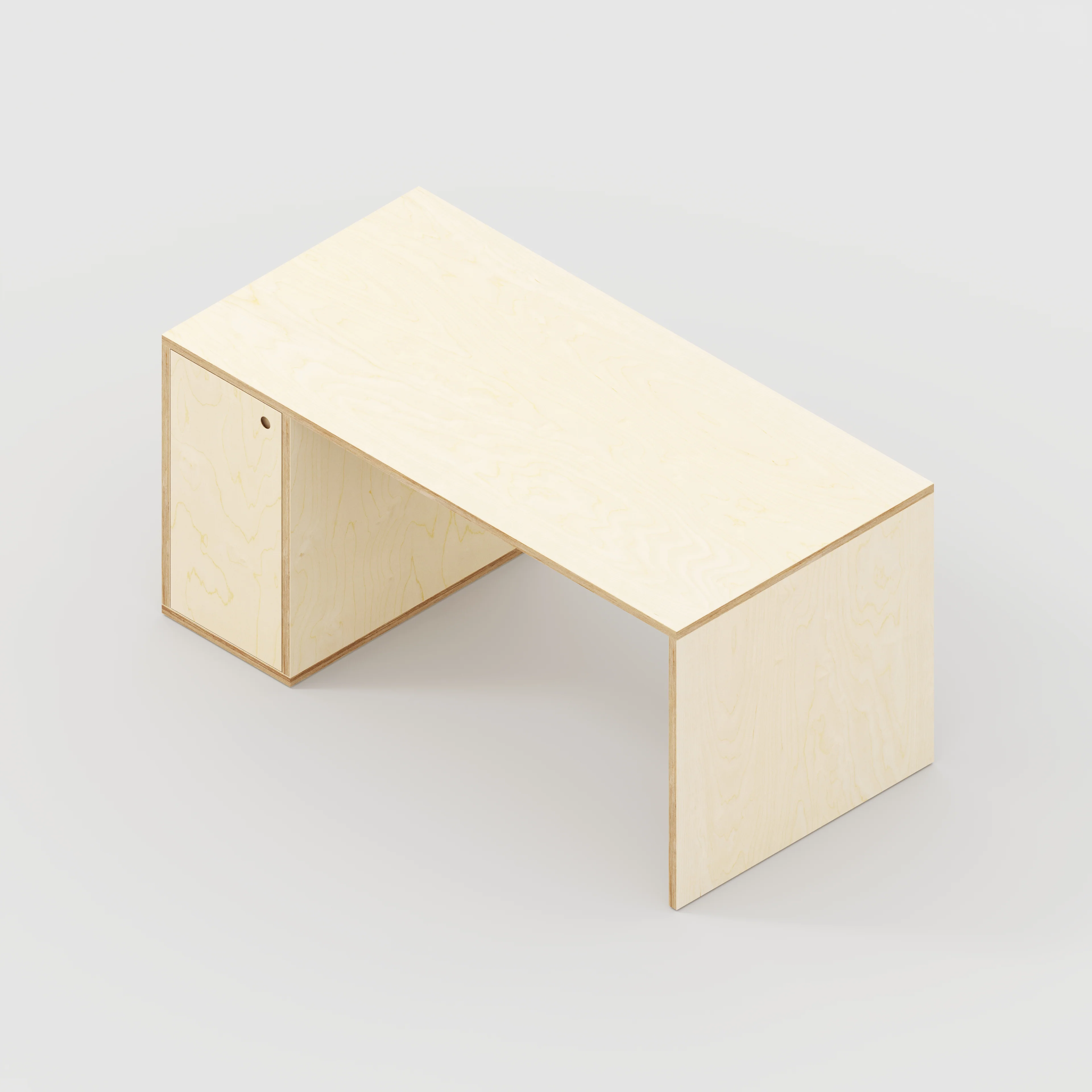 Plywood Desk with Storage Type 1 LH - Door - Plywood Birch - 1600(w) x 800(d) x 750(h) - Image 5