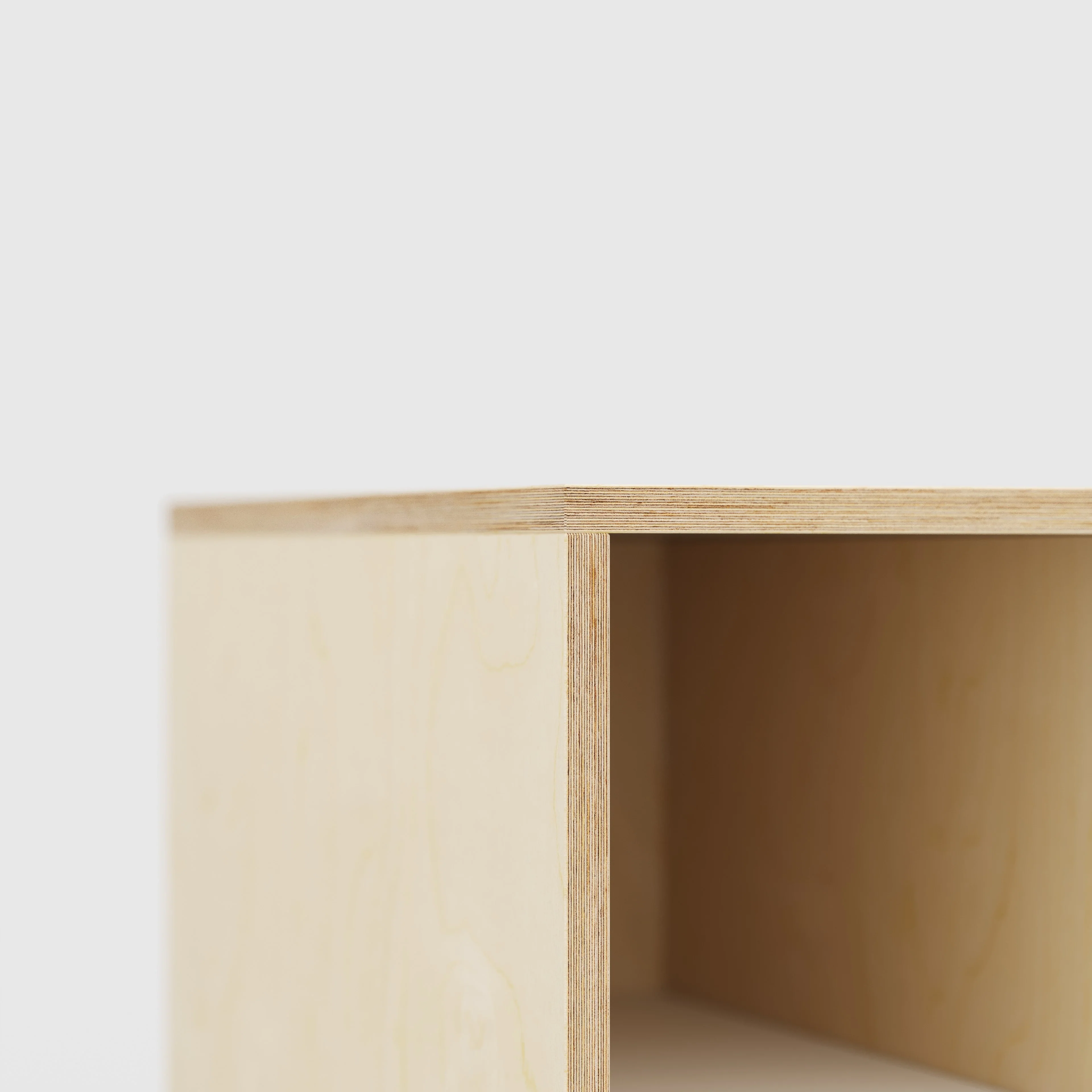 Plywood Desk with Storage Type 1 LH - Open Shelves - Plywood Birch - 1600(w) x 800(d) x 750(h) - Image 4