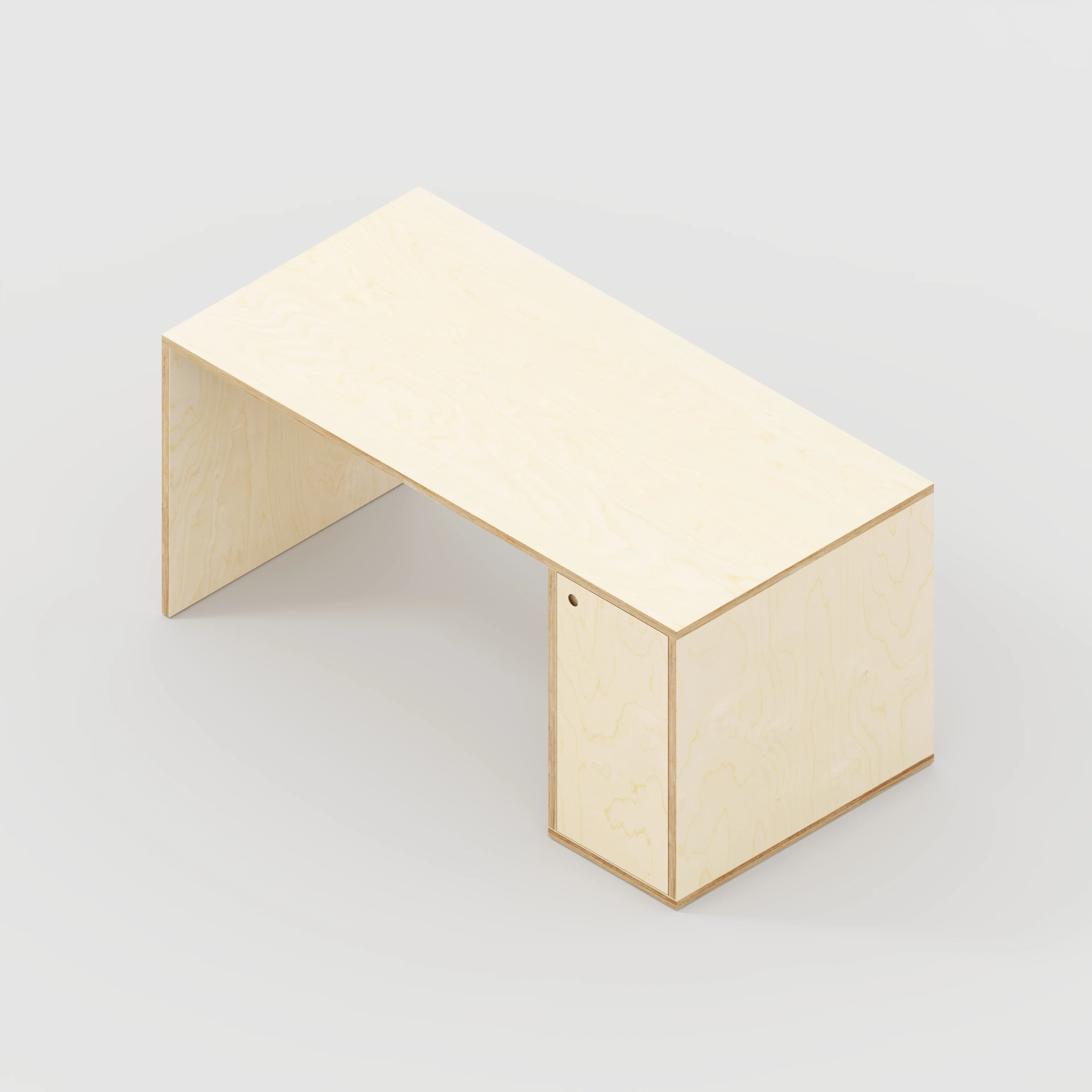 Plywood Desk with Storage Type 1 RH - Door - Plywood Birch - 1600(w) x 800(d) x 750(h) - Image 5