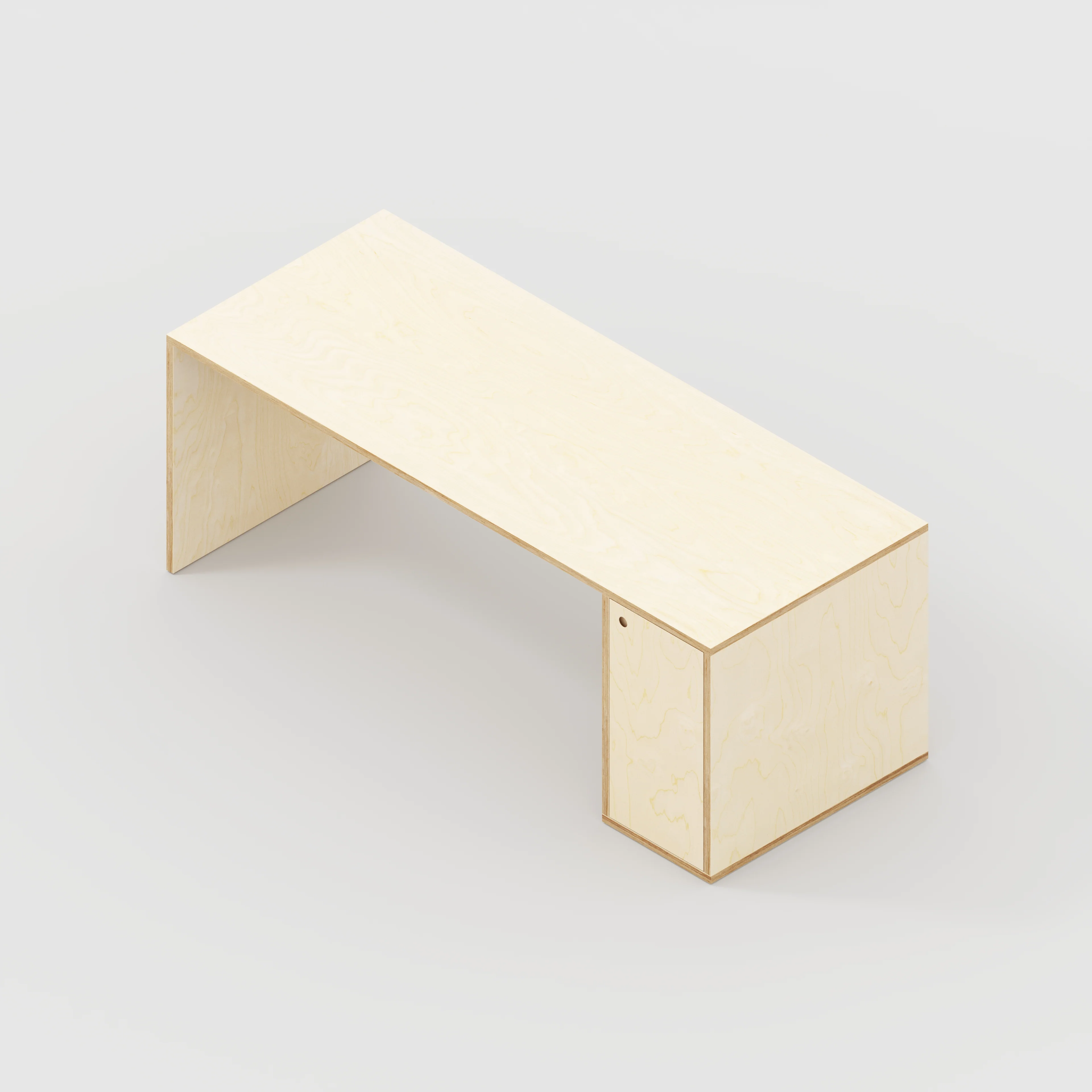 Plywood Desk with Storage Type 1 RH - Door - Plywood Birch - 2000(w) x 800(d) x 750(h) - Image 5