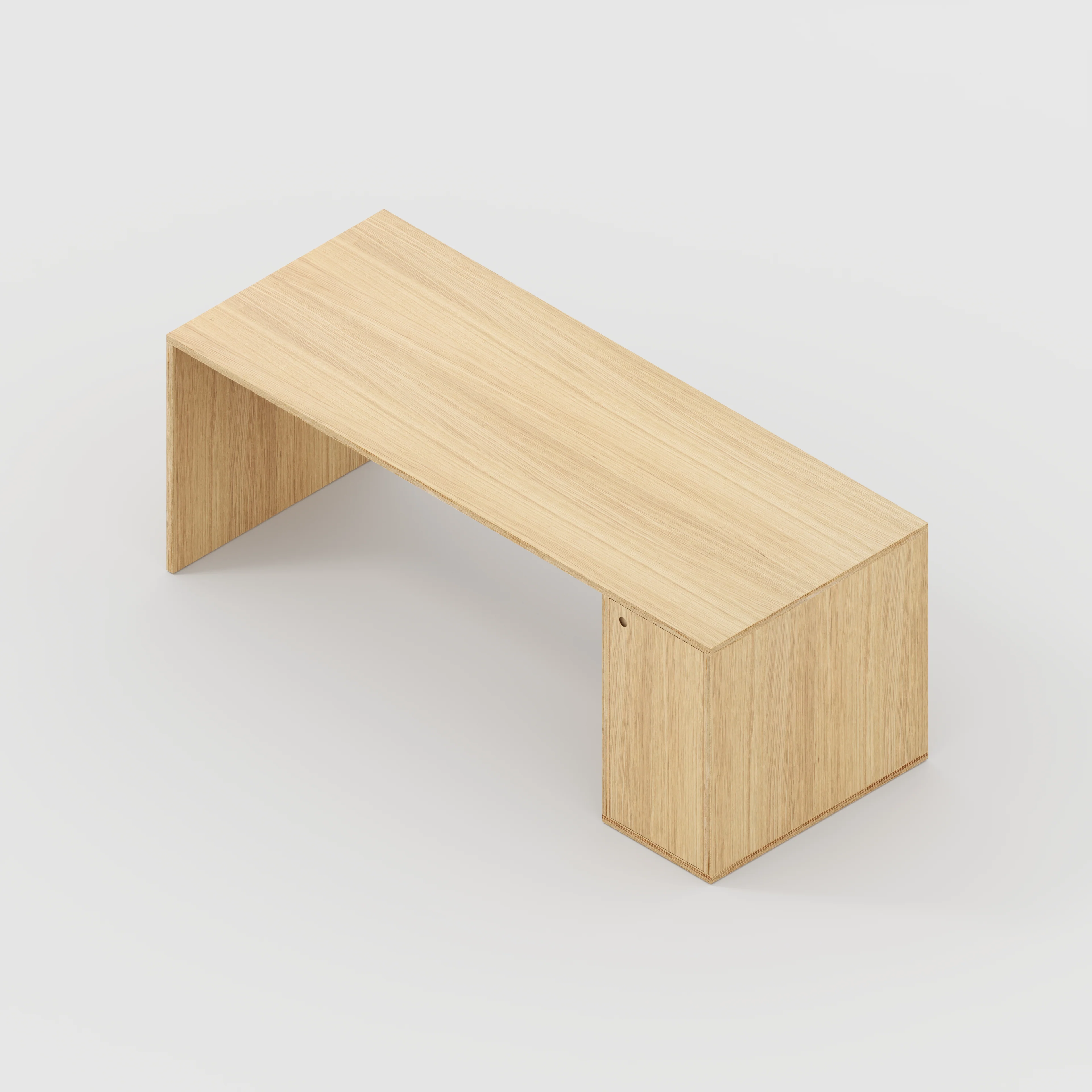 Plywood Desk with Storage Type 1 RH - Door - Plywood Oak - 2000(w) x 800(d) x 750(h) - Image 5