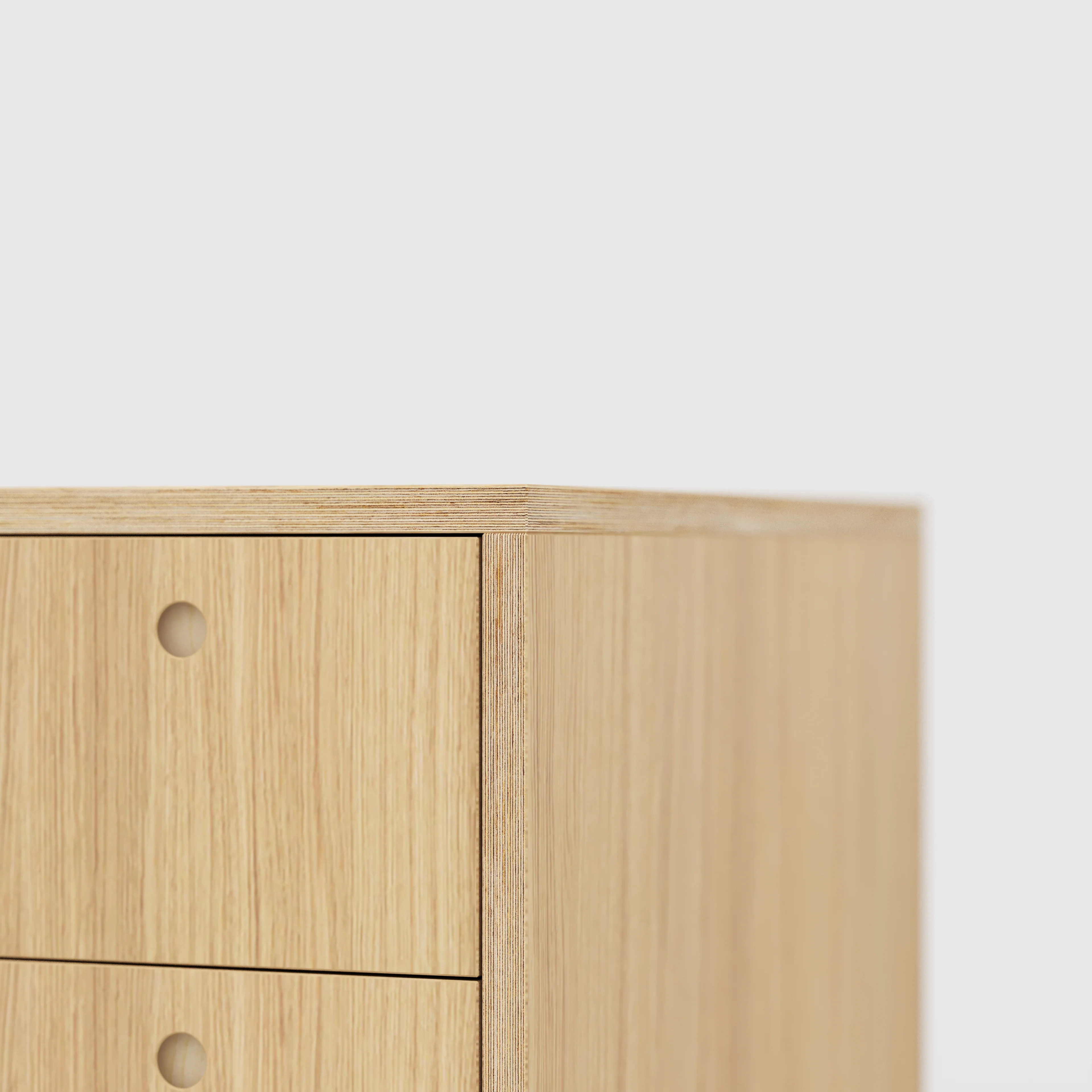 Plywood Desk with Storage Type 1 RH - Drawers - Plywood Oak - 1600(w) x 800(d) x 750(h) - Image 4