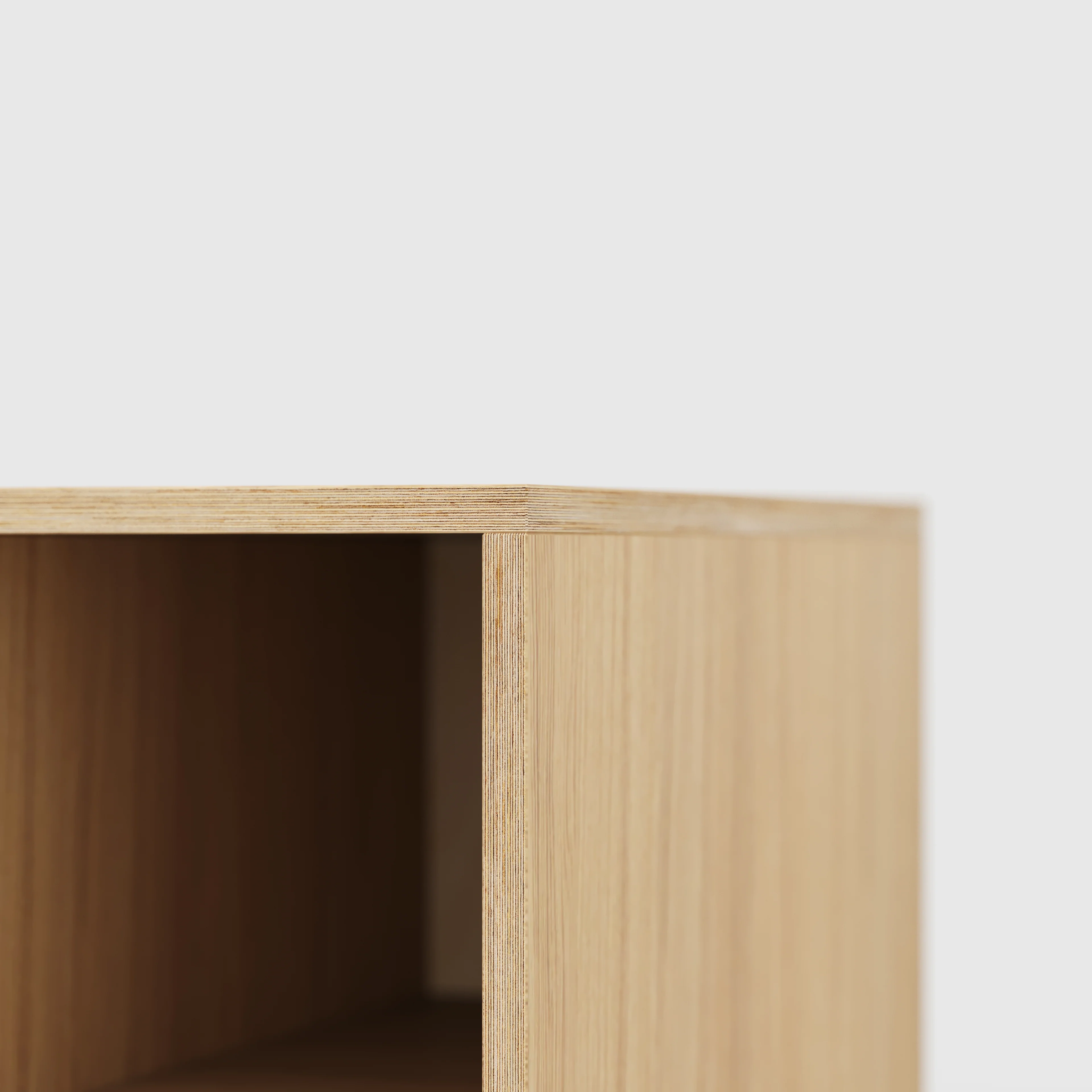 Plywood Desk with Storage Type 1 RH - Open Shelves - Plywood Oak - 2000(w) x 800(d) x 750(h) - Image 4