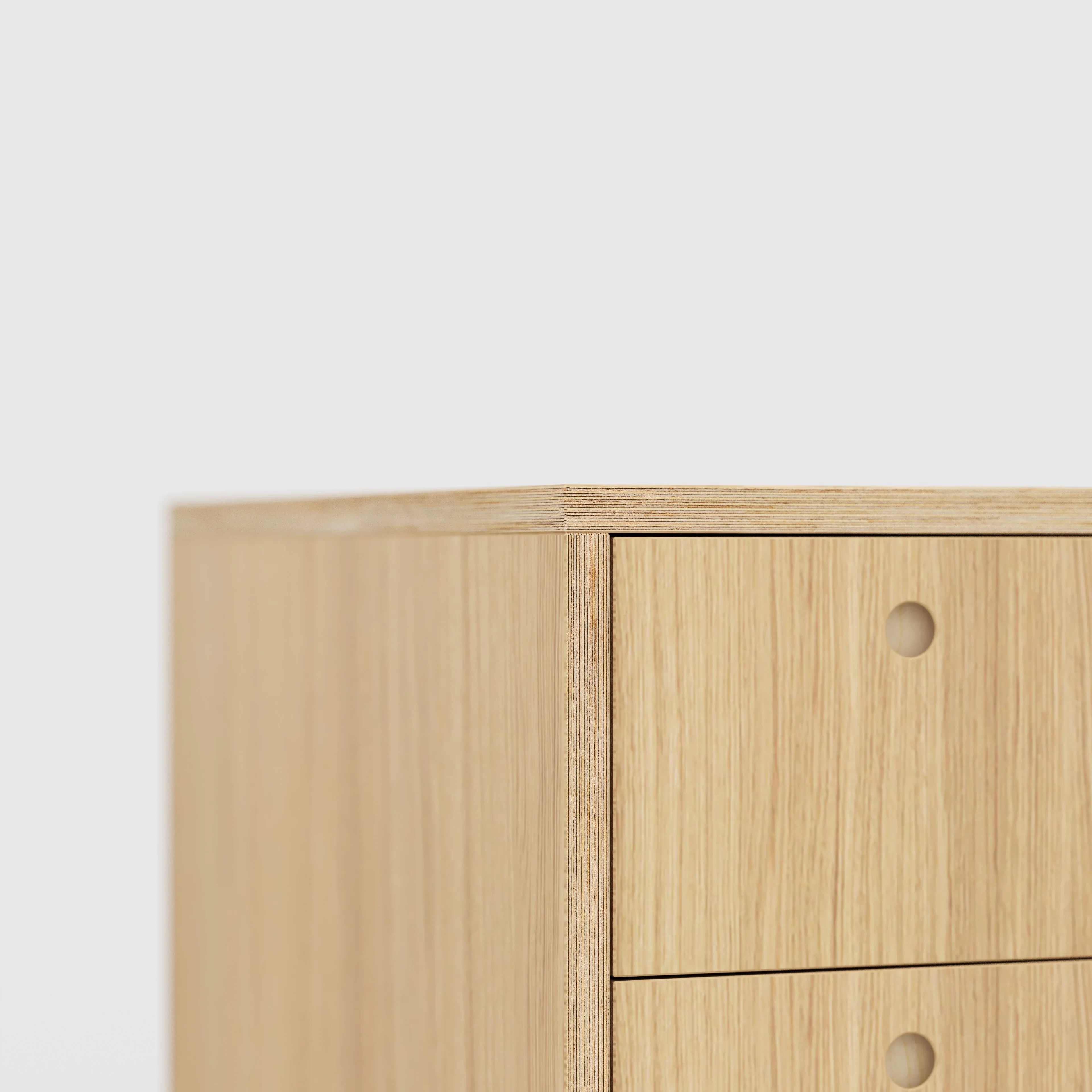 Plywood Desk with Storage Type 2 - Drawers - Plywood Oak - 2000(w) x 800(d) x 750(h) - Image 4