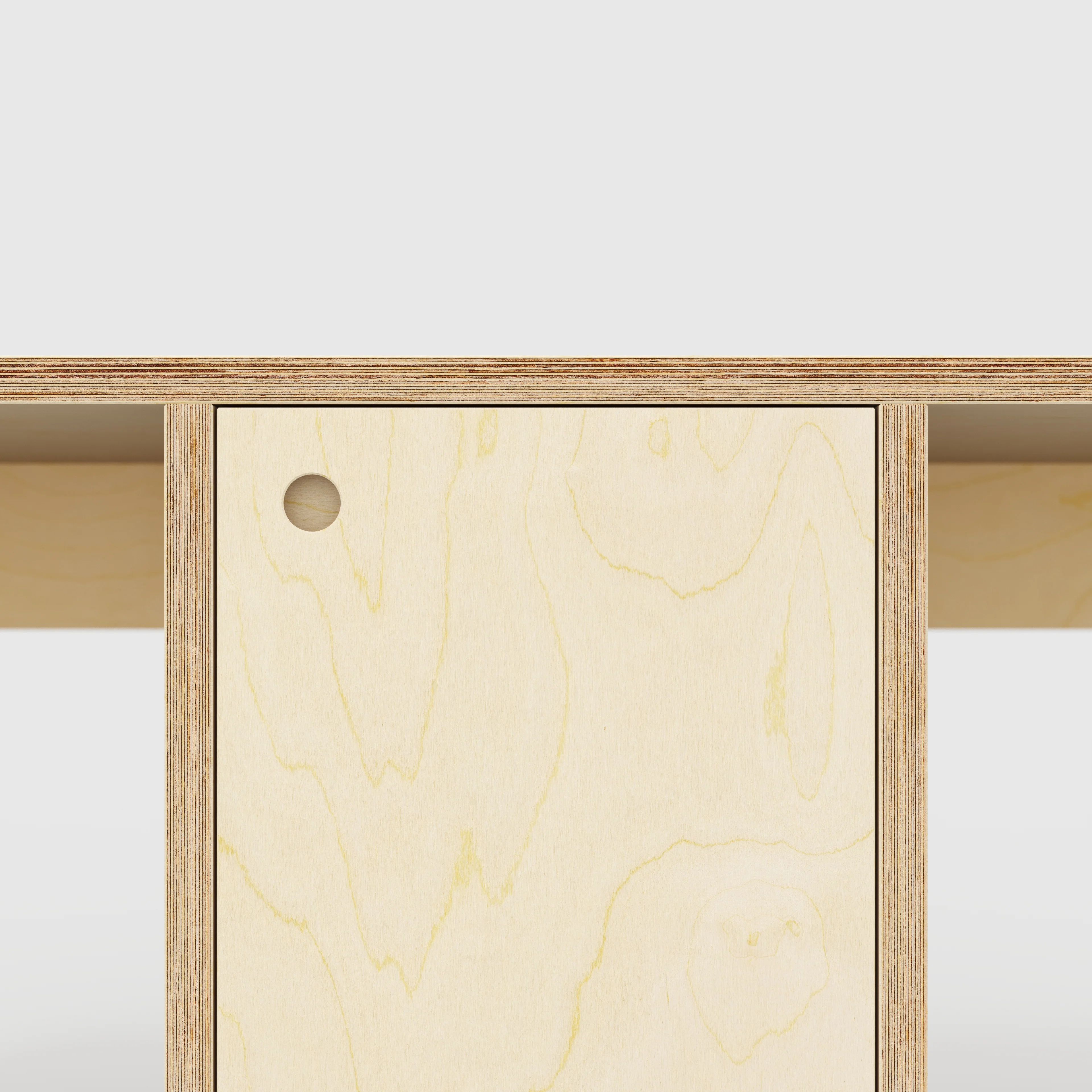 Plywood Desk with Storage Type 3 - Door - Plywood Birch - 2000(w) x 800(d) x 750(h) - Image 4