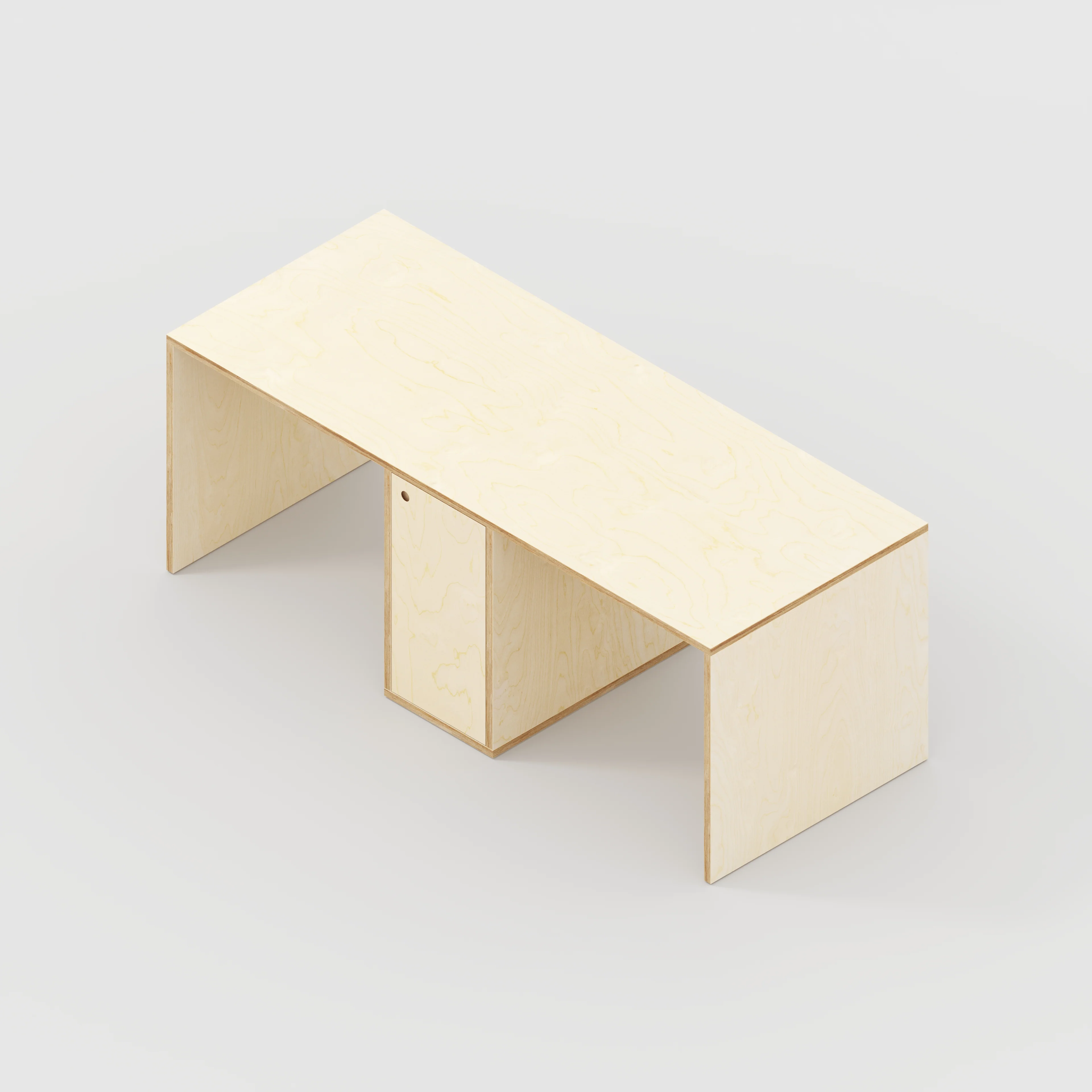 Plywood Desk with Storage Type 3 - Door - Plywood Birch - 2000(w) x 800(d) x 750(h) - Image 5