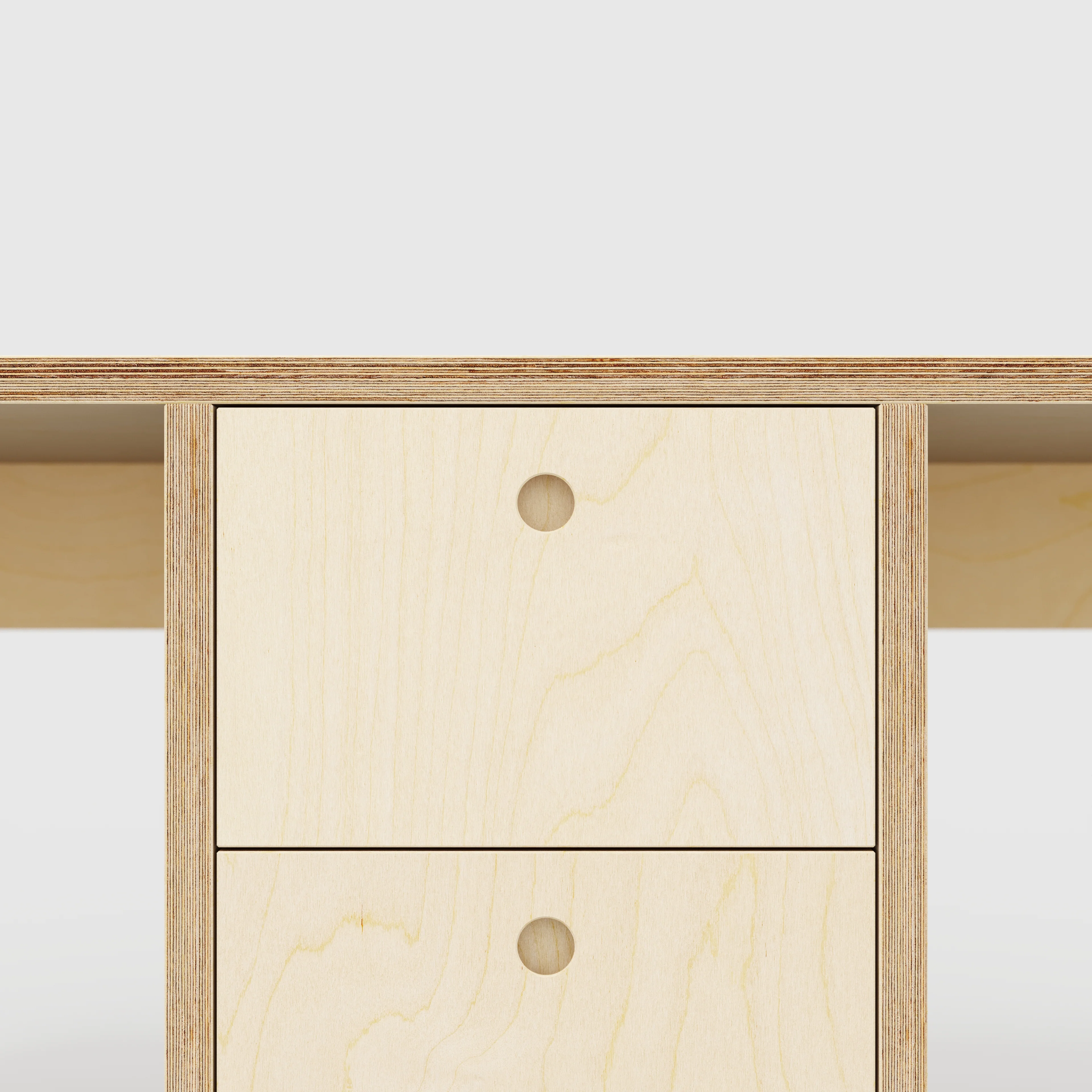 Plywood Desk with Storage Type 3 - Drawers - Plywood Birch - 2000(w) x 800(d) - Image 4