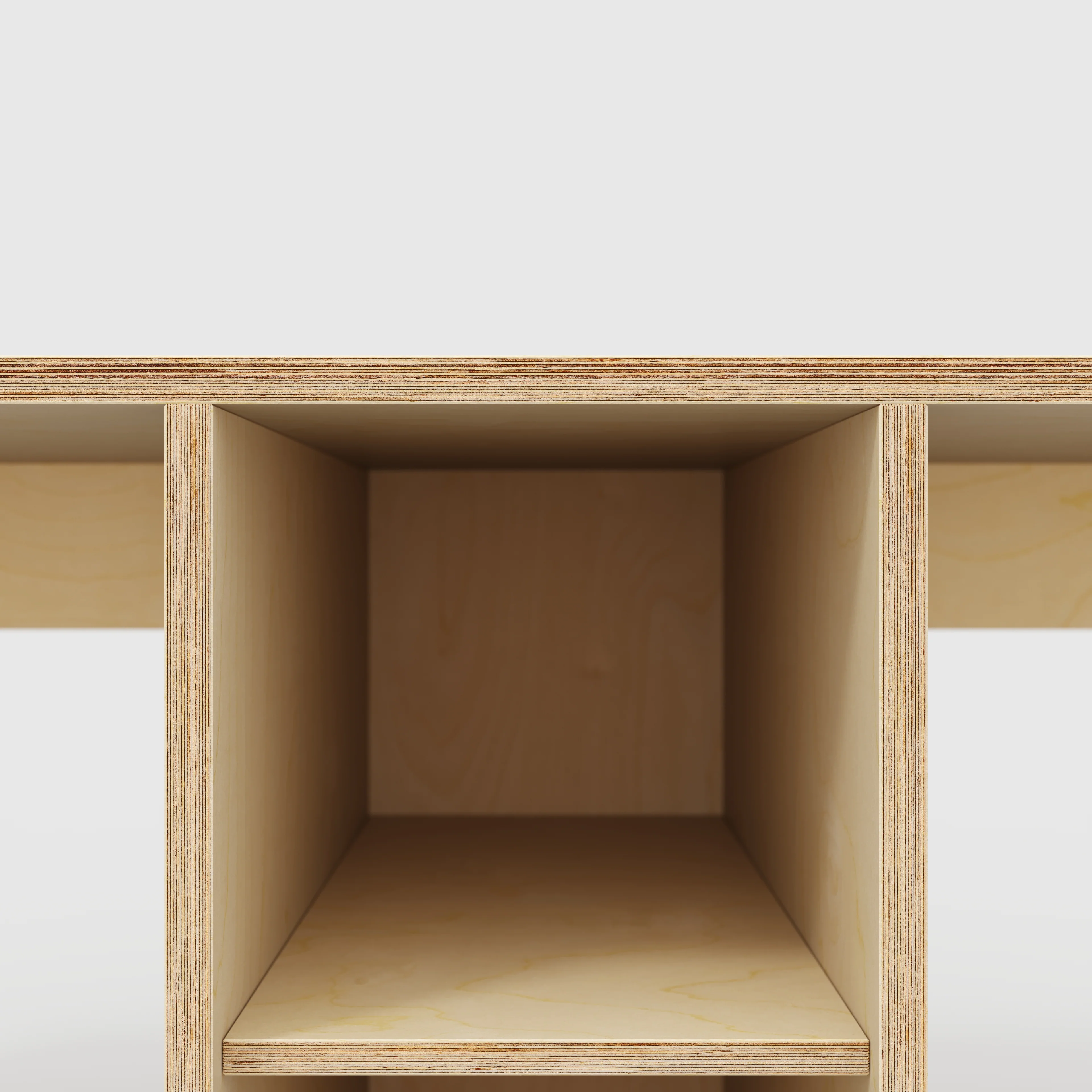 Plywood Desk with Storage Type 3 - Shelf - Plywood Birch - 2000(w) x 800(d) x 750(h) - Image 4