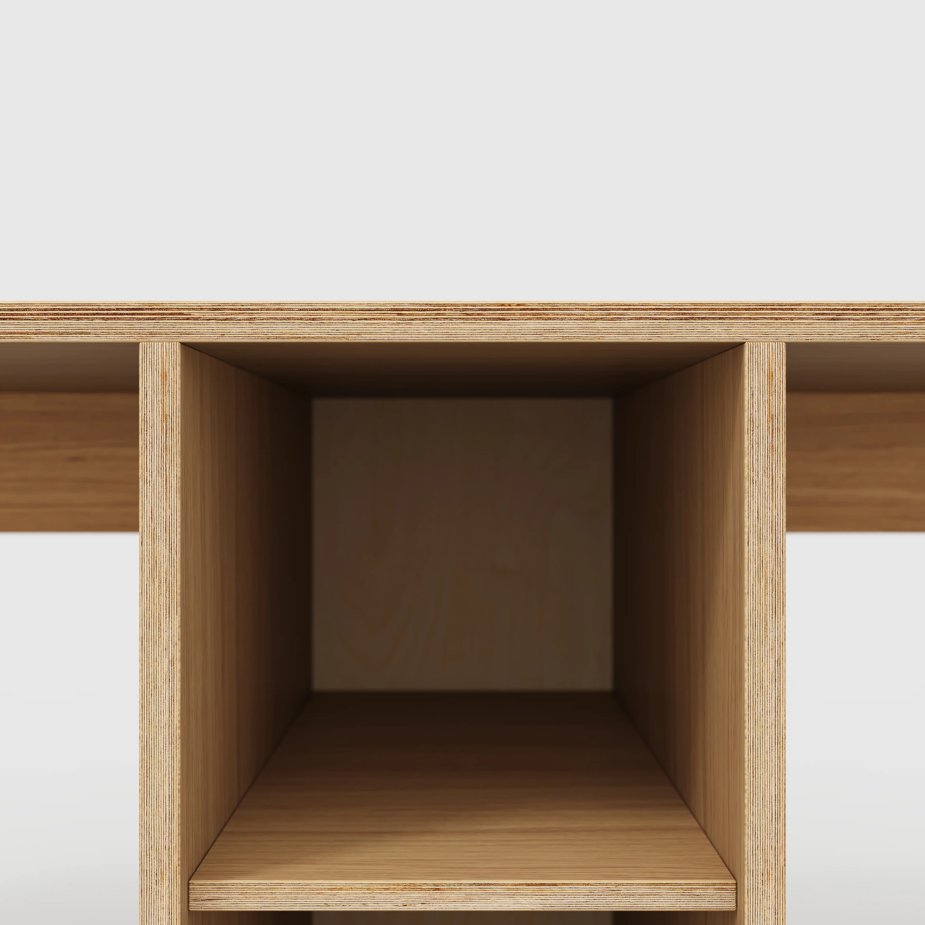 Plywood Desk with Storage Type 3 - Shelf - Plywood Oak - 2000(w) x 800(d) x 750(h) - Image 4