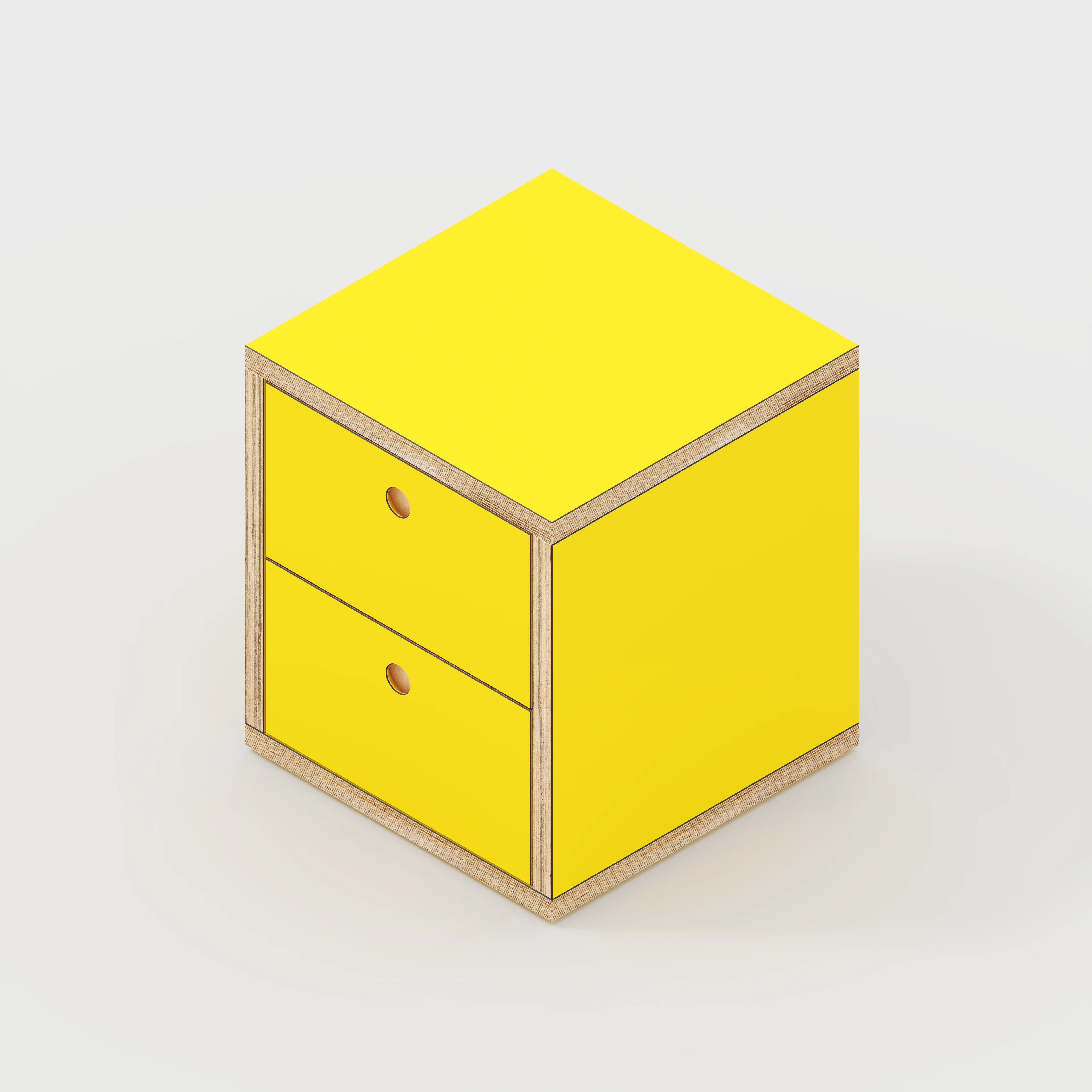 Plywood Drawer Unit - Formica Chrome Yellow - 400(w) x 400(d) x 450(h) - Image 4