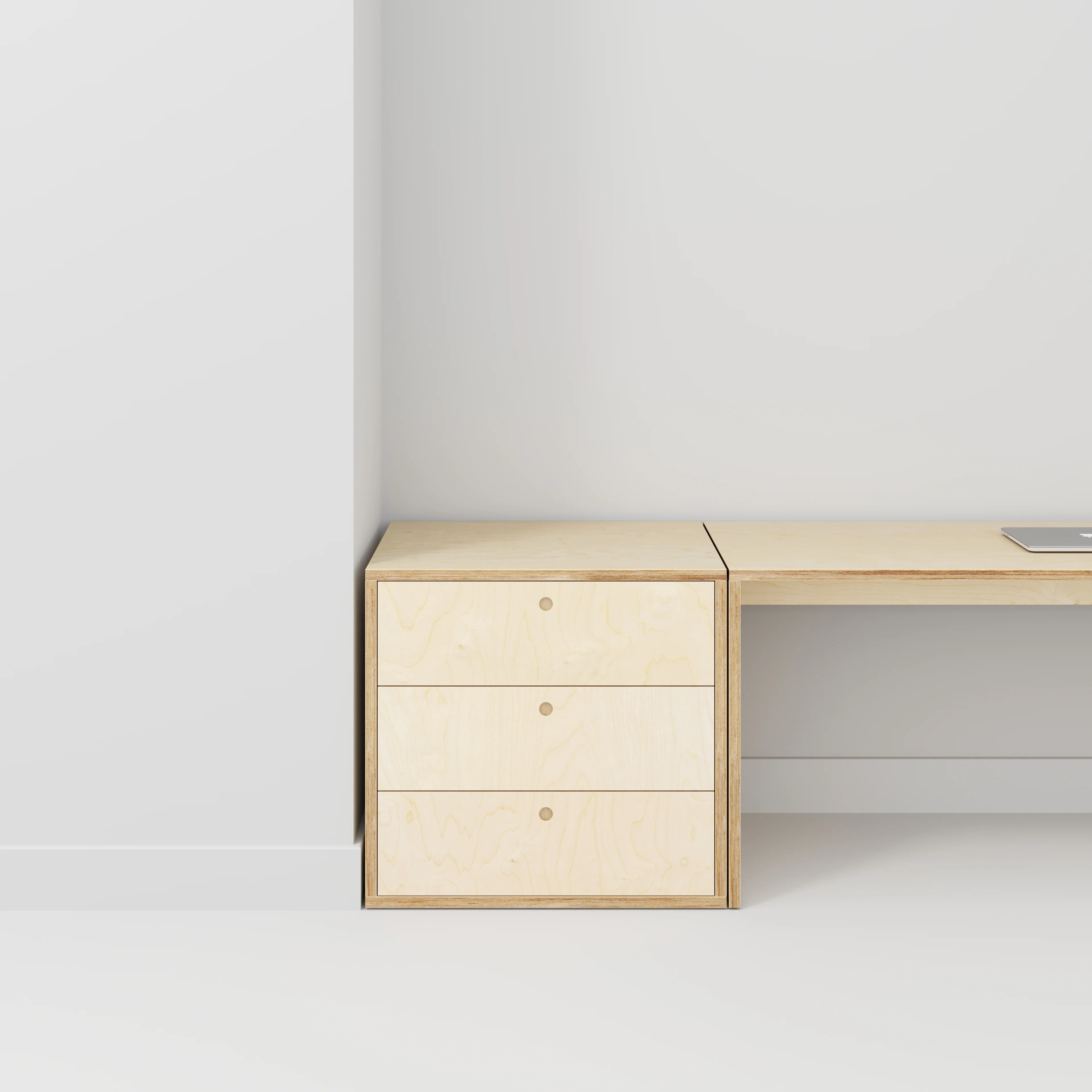 Plywood Drawer Unit - Plywood Birch - 800(w) x 600(d) x 750(h) - Image 2