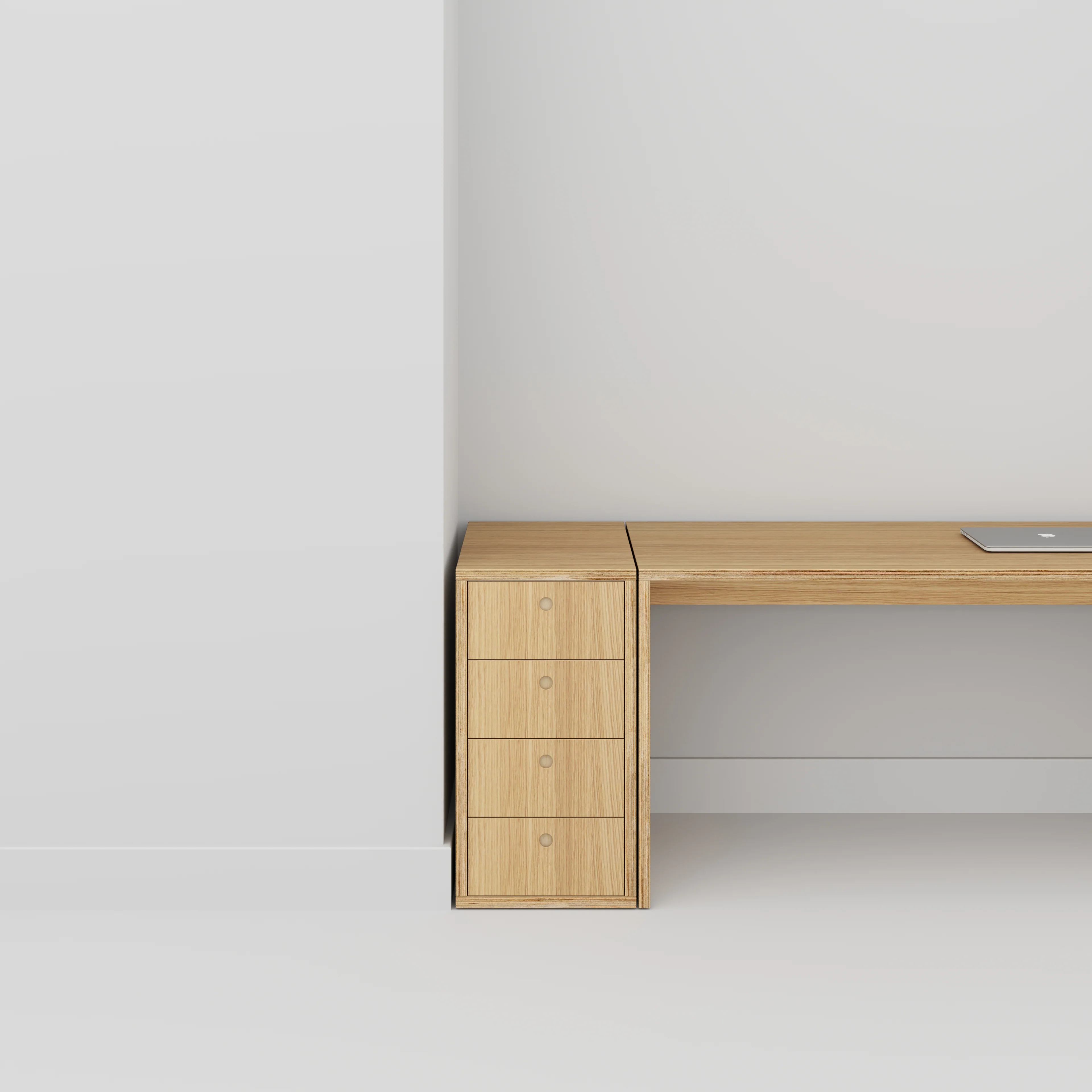 Plywood Drawer Unit - Plywood Oak - 400(w) x 600(d) x 750(h) - Image 2