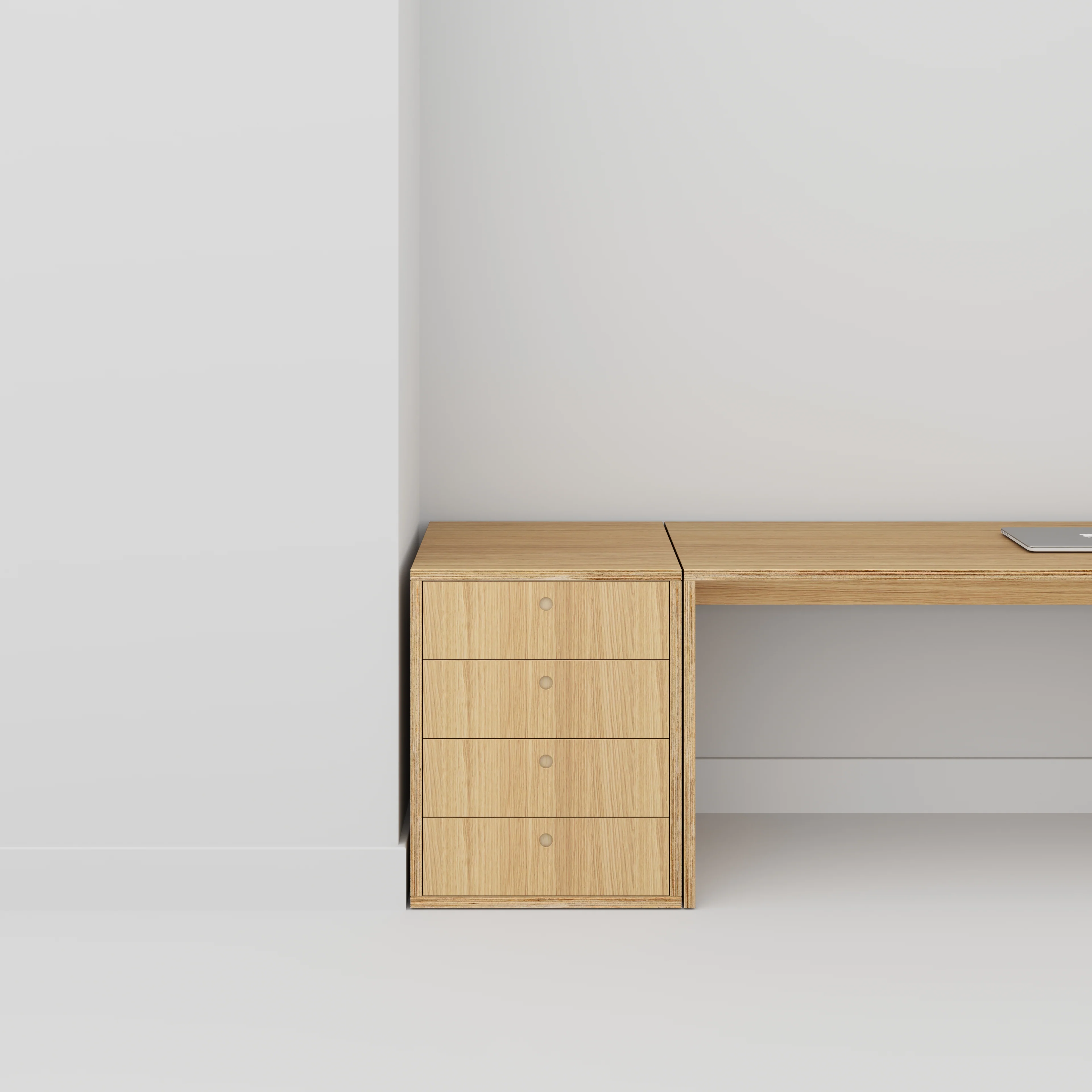 Plywood Drawer Unit - Plywood Oak - 600(w) x 600(d) x 750(h) - Image 2