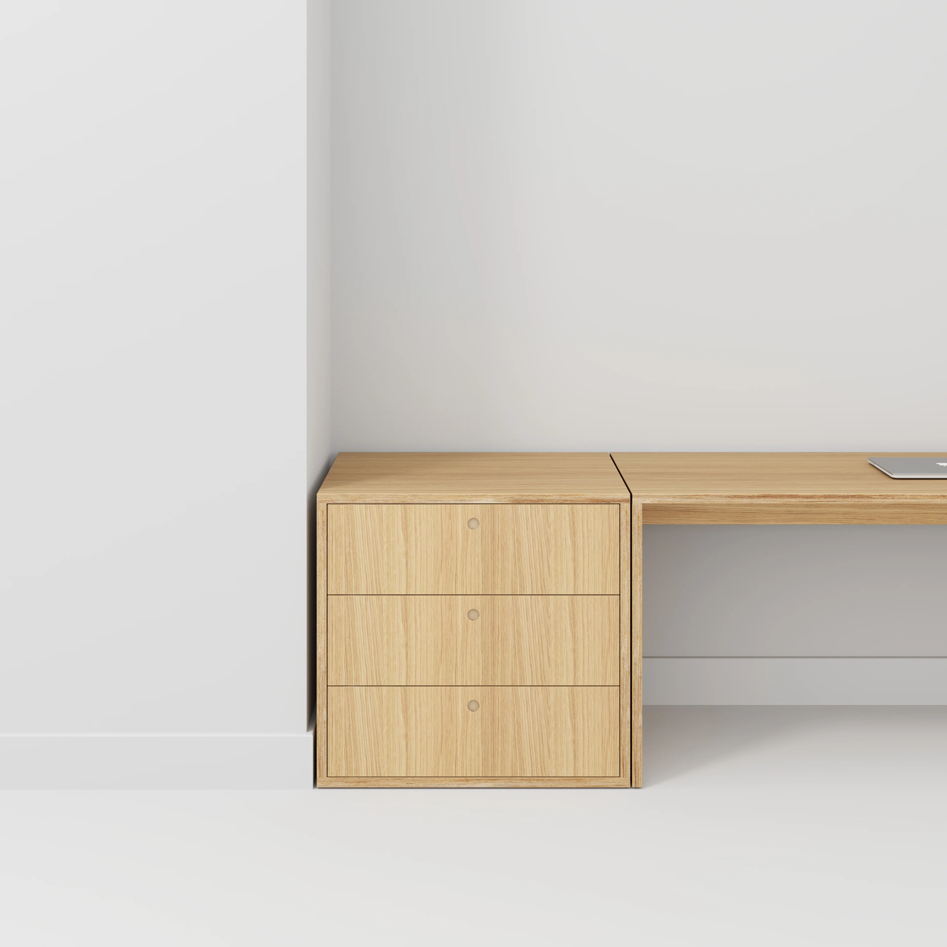 Plywood Drawer Unit - Plywood Oak - 800(w) x 600(d) x 750(h) - Image 2