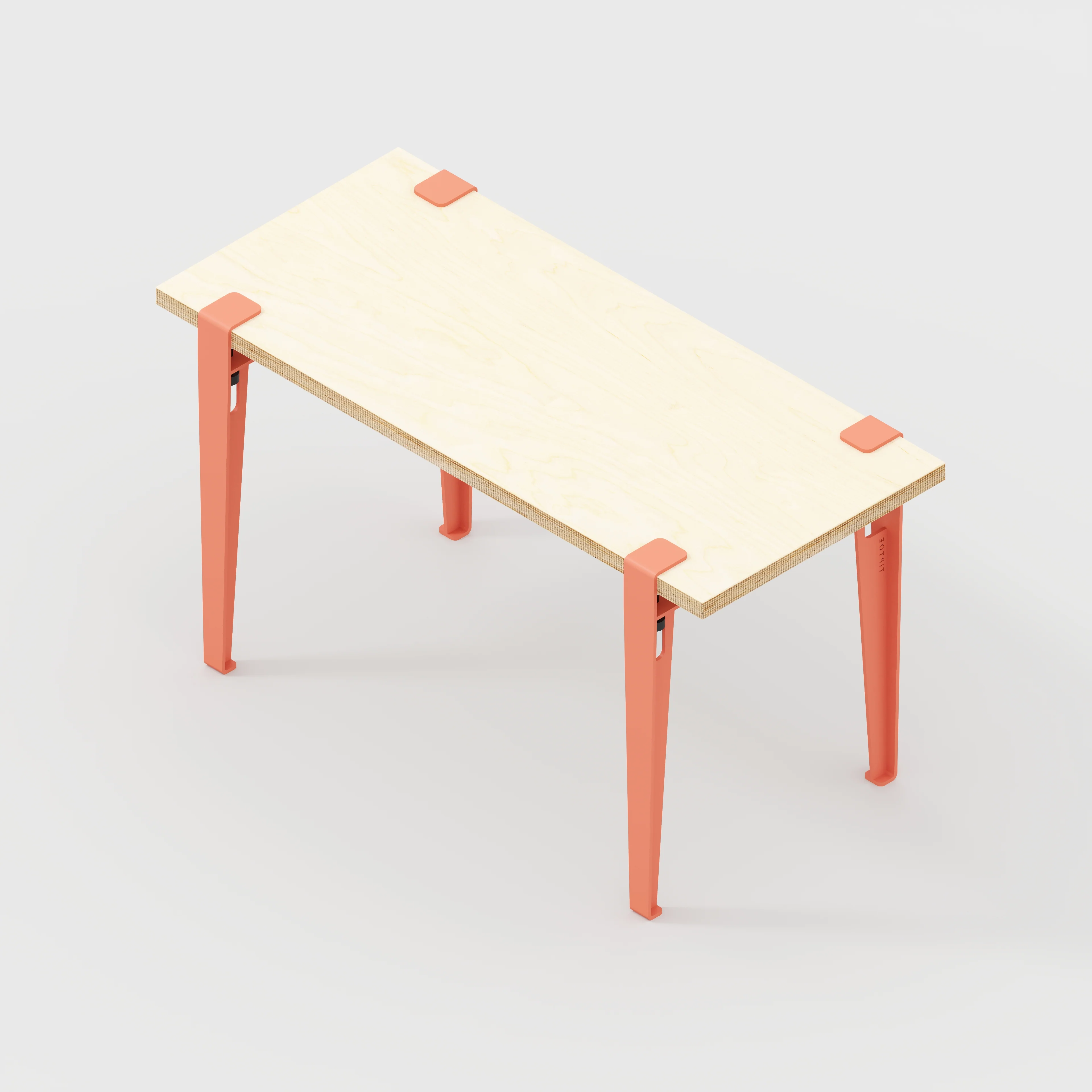 Plywood Kids Desk with Flamingo Pink Tiptoe Legs - Plywood Birch - 800(w) x 400(d) x 500(h) - Image 5