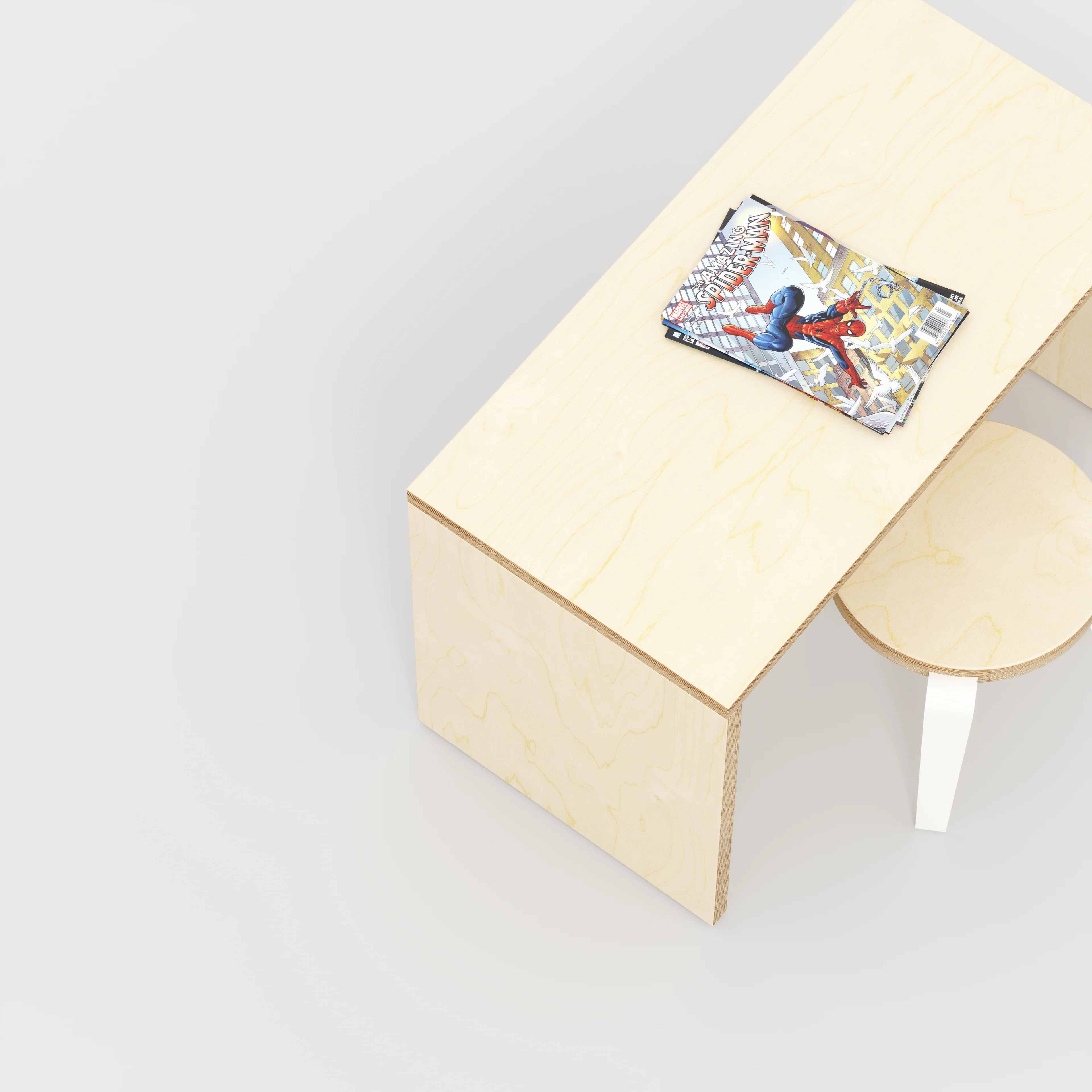 Plywood Kids Desk with Solid Sides - Plywood Birch - 800(w) x 400(d) x 500(h) - Image 3