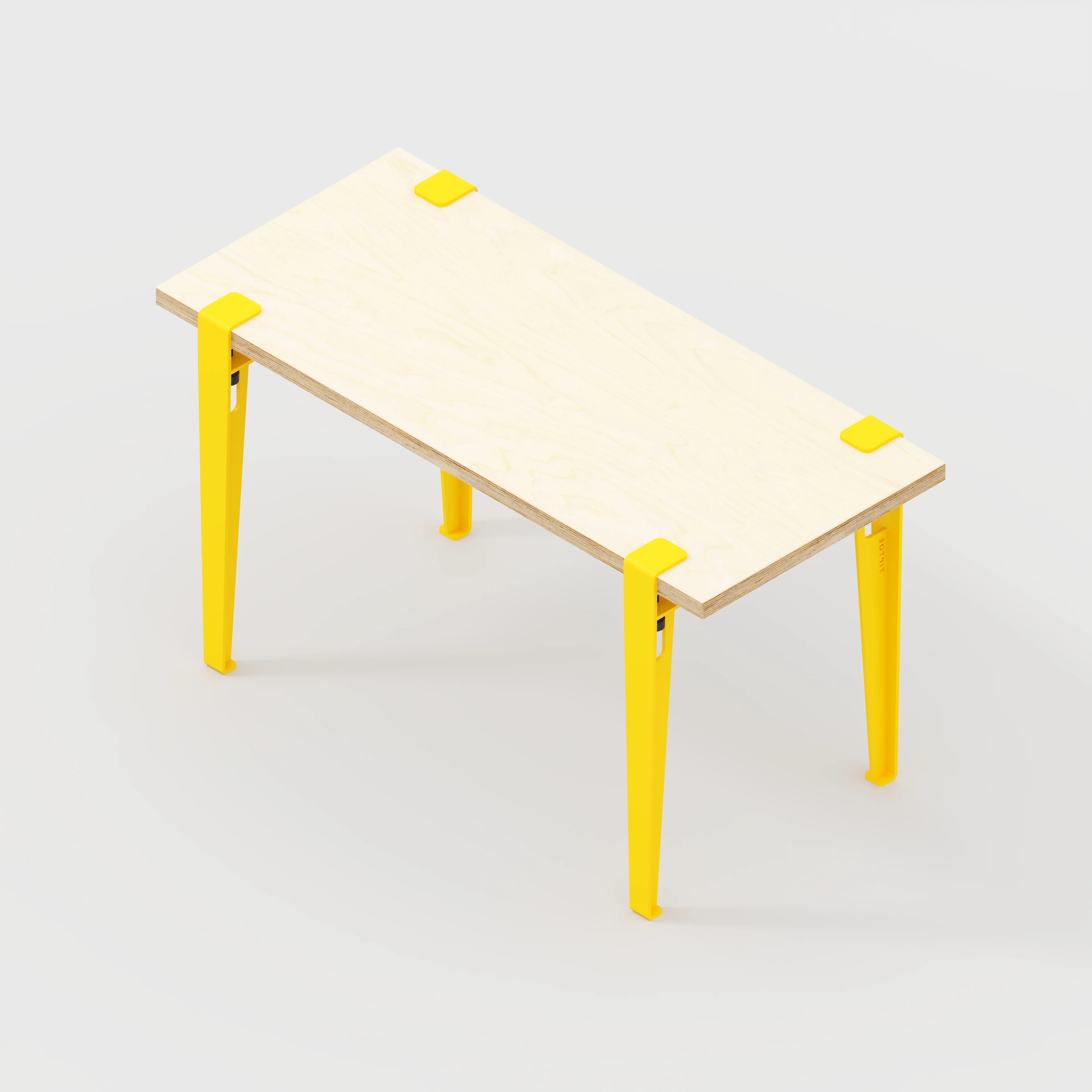 Plywood Kids Desk with Sun Yellow Tiptoe Legs - Plywood Birch - 800(w) x 400(d) x 500(h) - Image 5