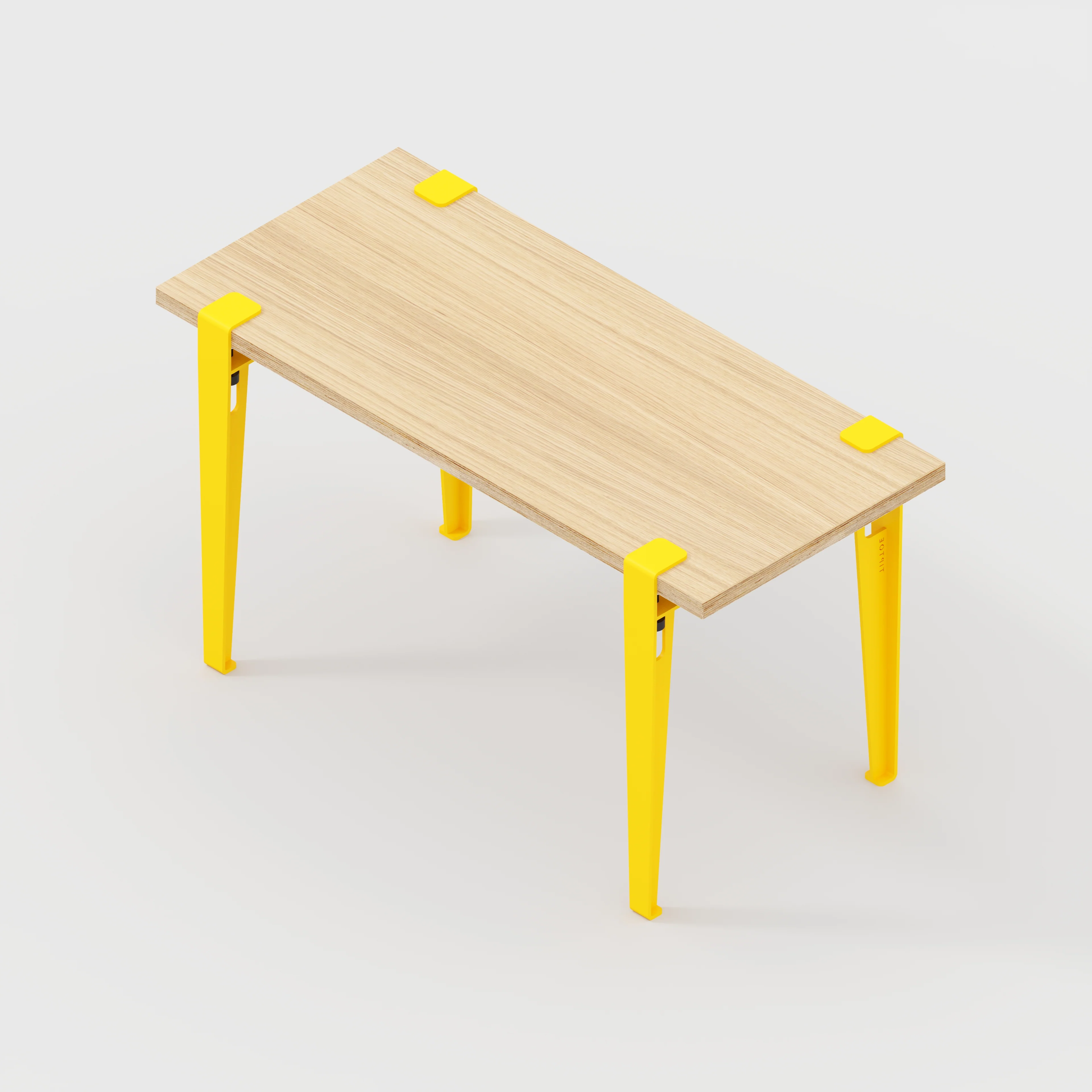 Plywood Kids Desk with Sun Yellow Tiptoe Legs - Plywood Oak - 800(w) x 400(d) x 500(h) - Image 5