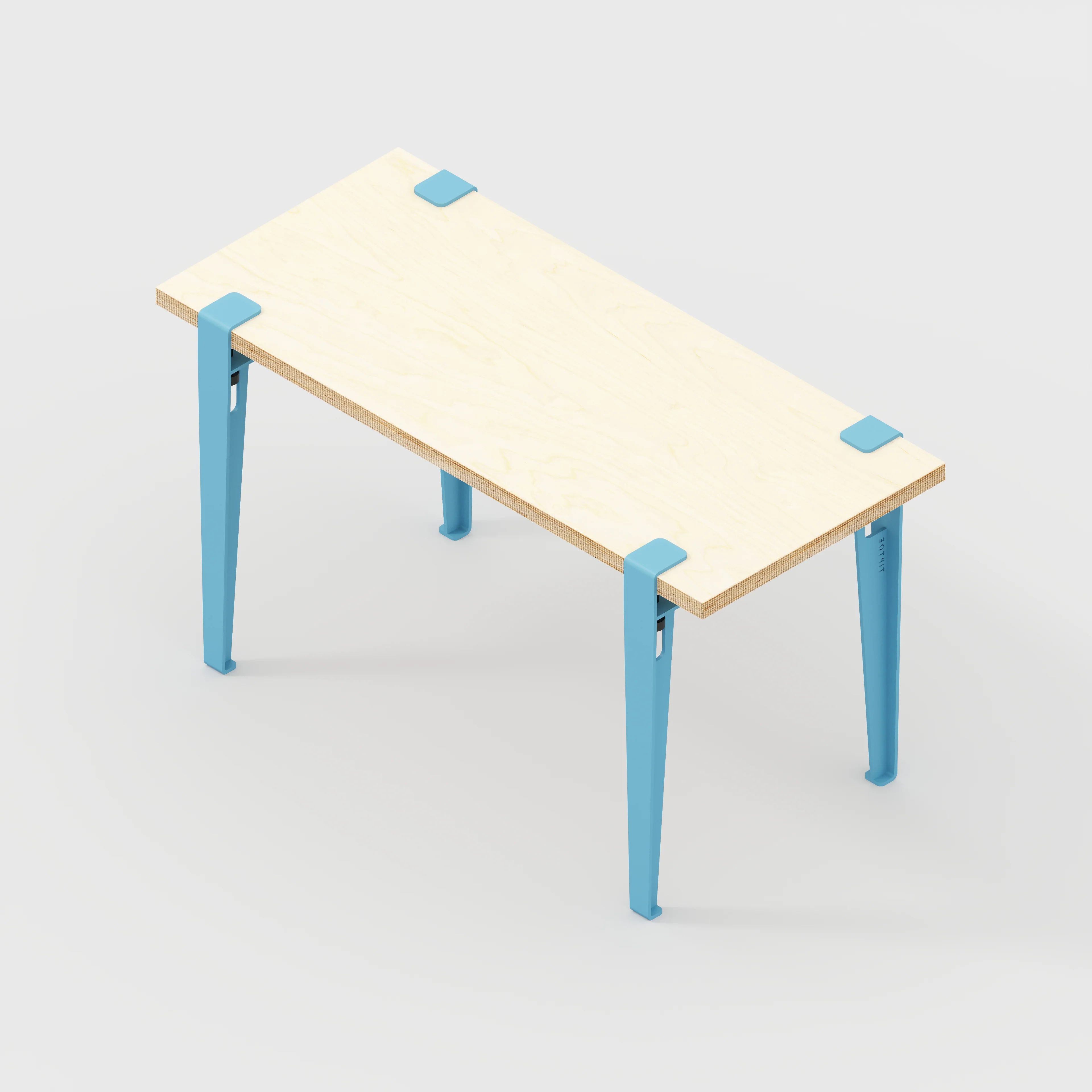 Plywood Kids Desk with Whale Blue Tiptoe Legs - Plywood Birch - 800(w) x 400(d) x 500(h) - Image 5