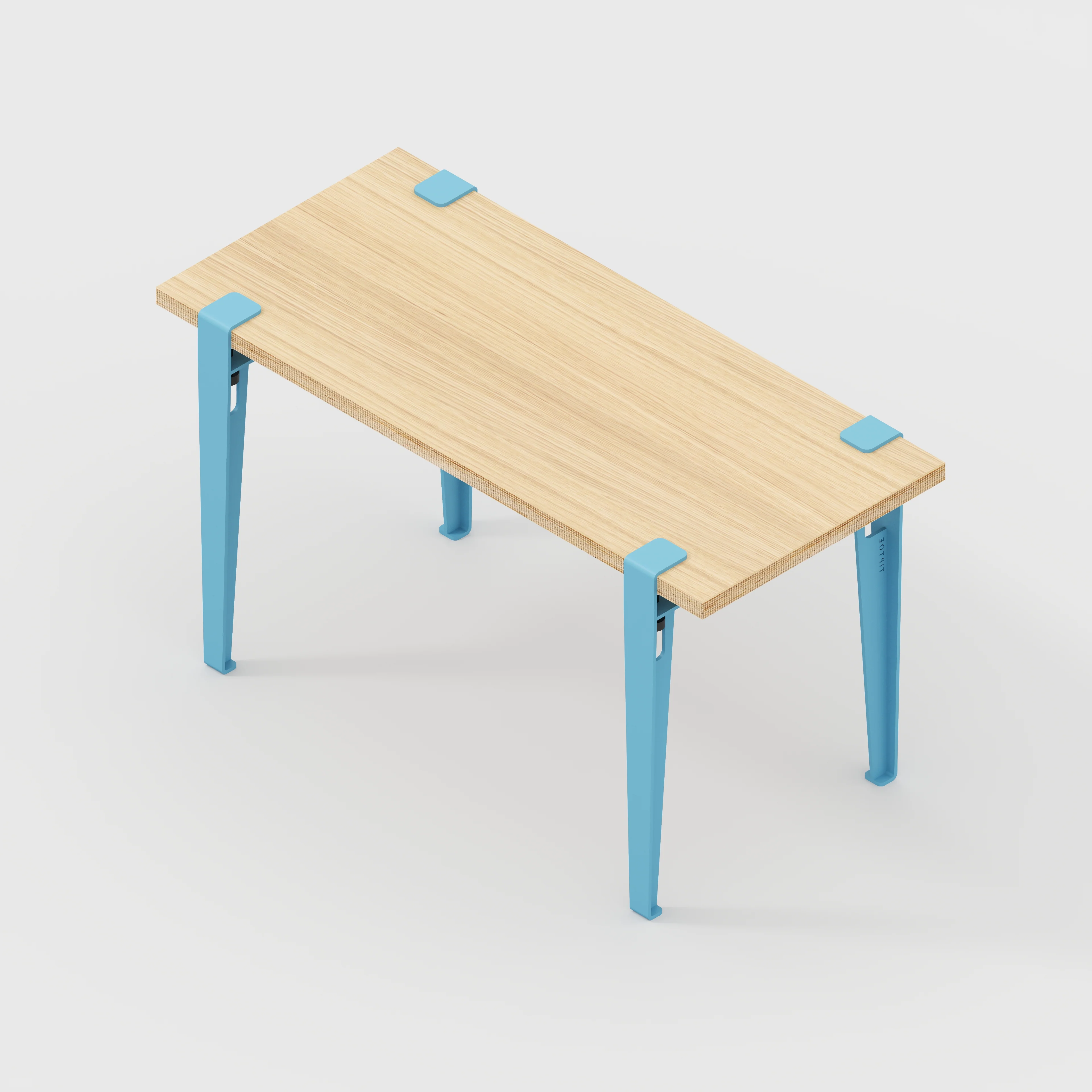 Plywood Kids Desk with Whale Blue Tiptoe Legs - Plywood Oak - 800(w) x 400(d) x 500(h) - Image 5