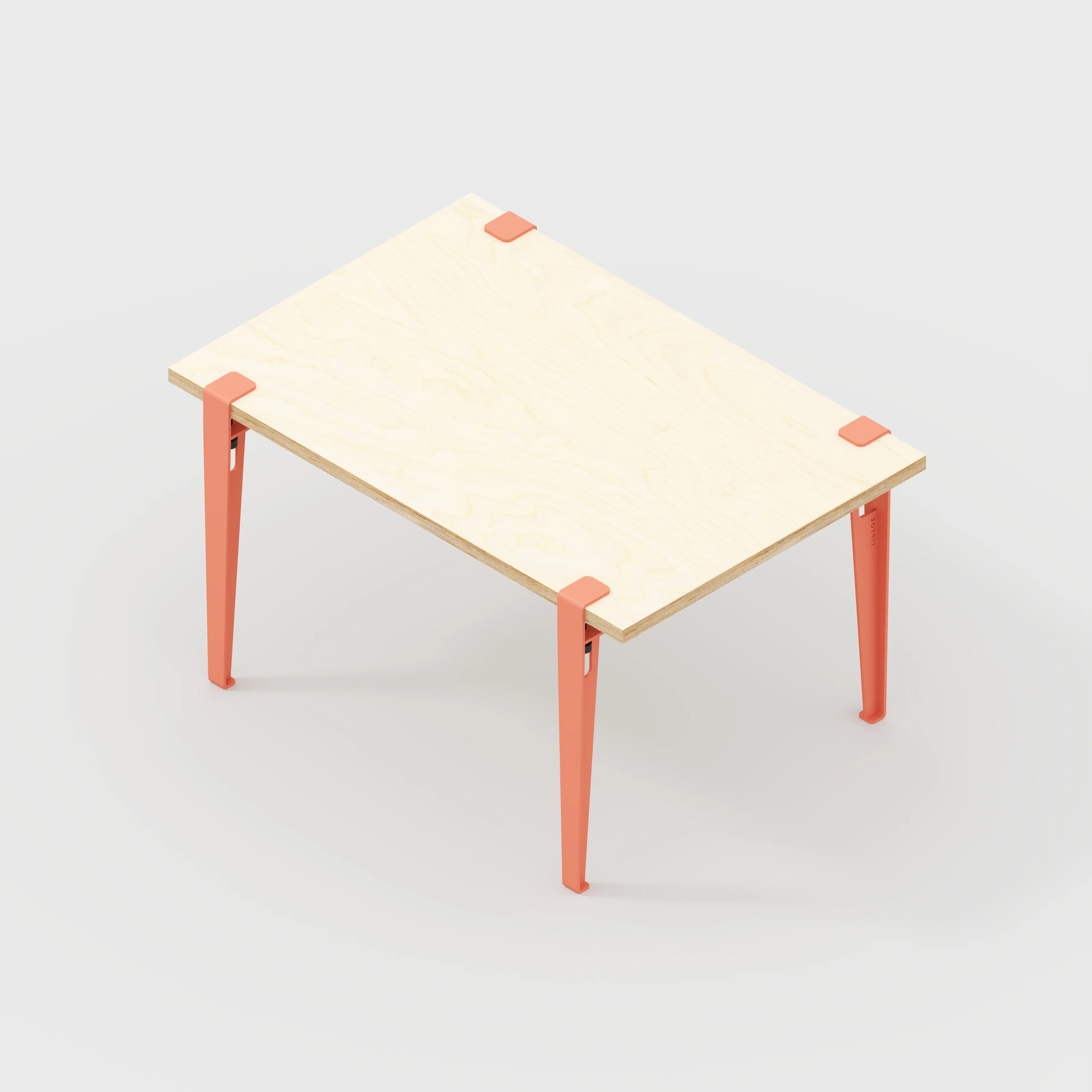 Plywood Kids Table with Flamingo Pink Tiptoe Legs - Plywood Birch - 800(w) x 600(d) x 500(h) - Image 5