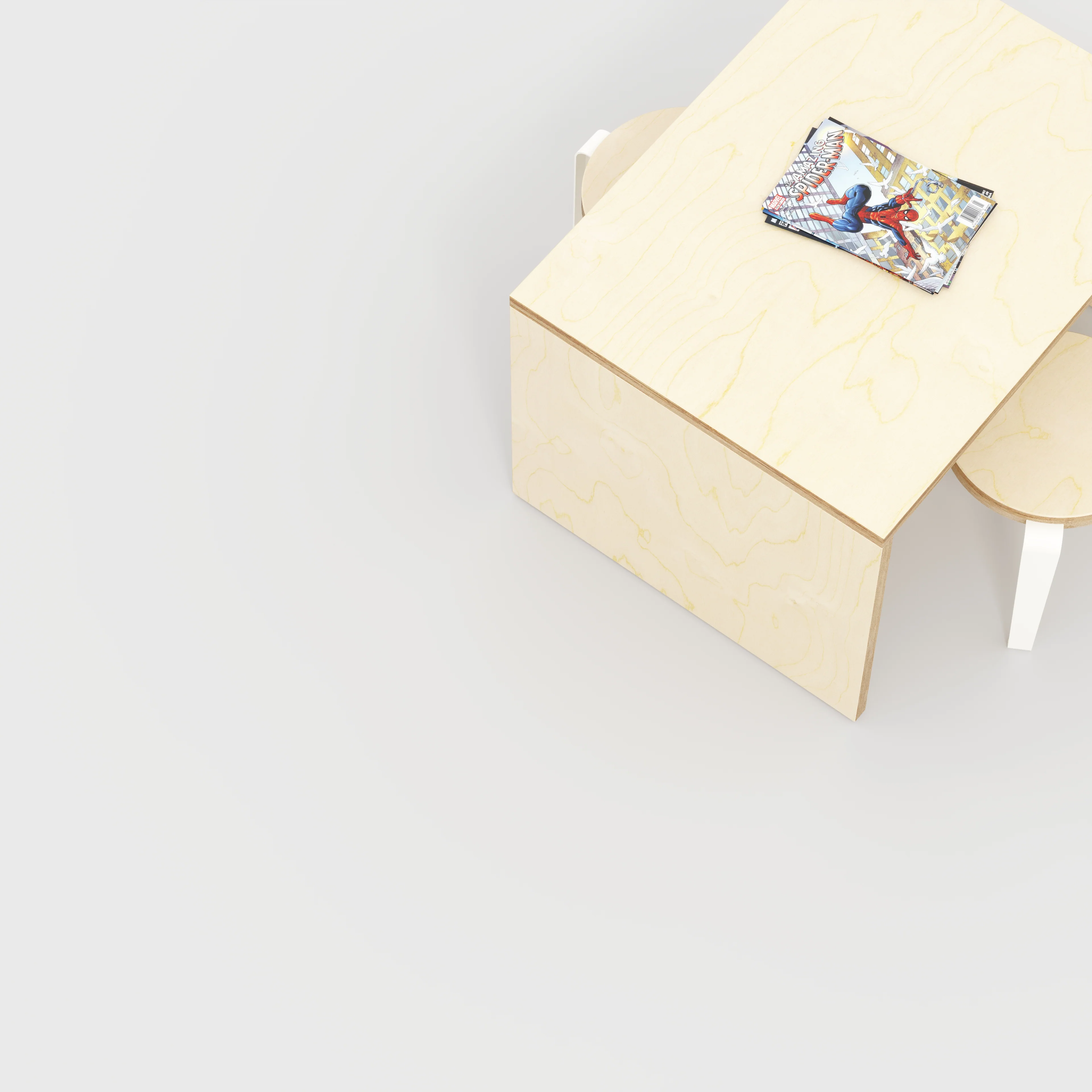 Plywood Kids Table with Solid Sides - Plywood Birch - 800(w) x 600(d) x 500(h) - Image 3