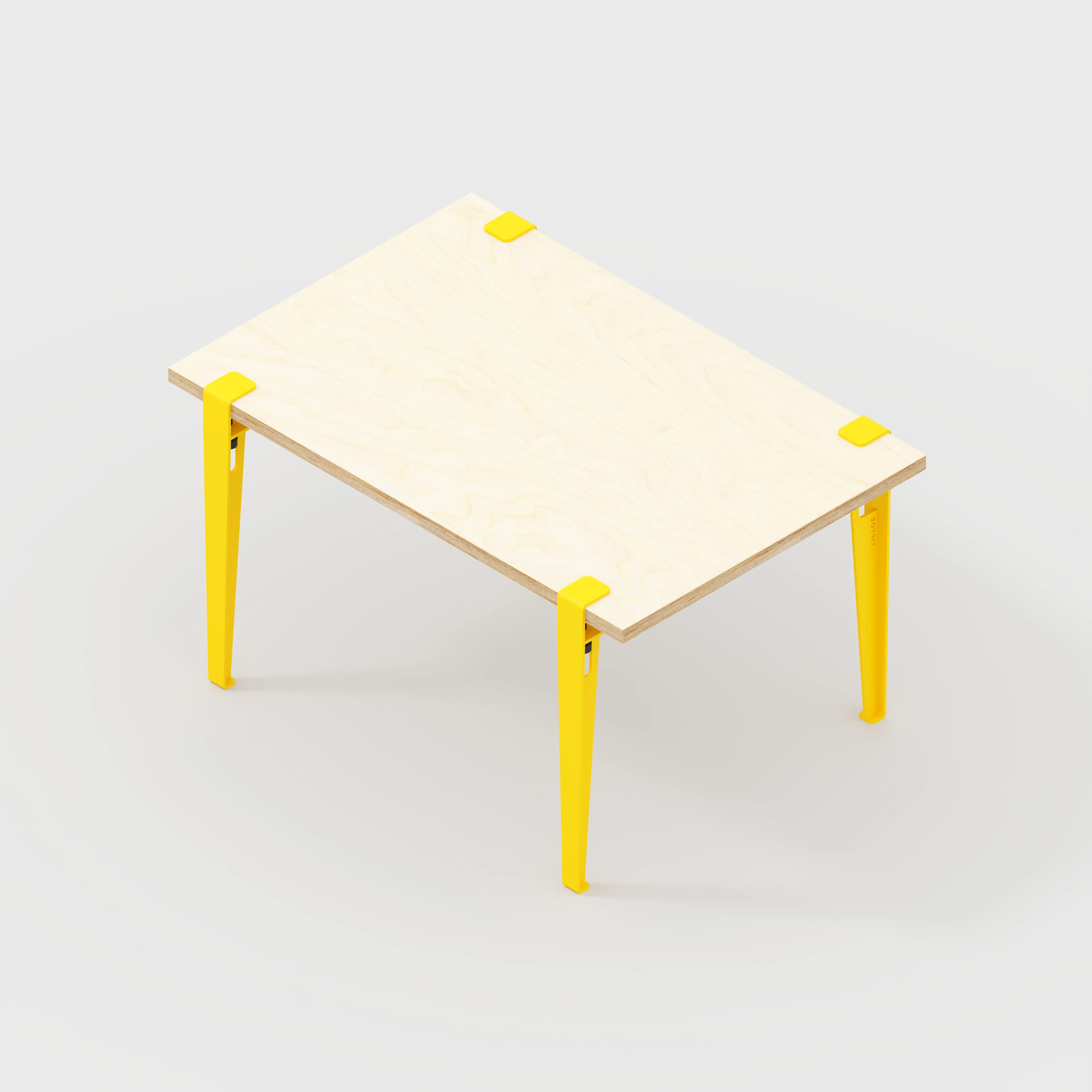 Plywood Kids Table with Sun Yellow Tiptoe Legs - Plywood Birch - 800(w) x 600(d) x 500(h) - Image 5