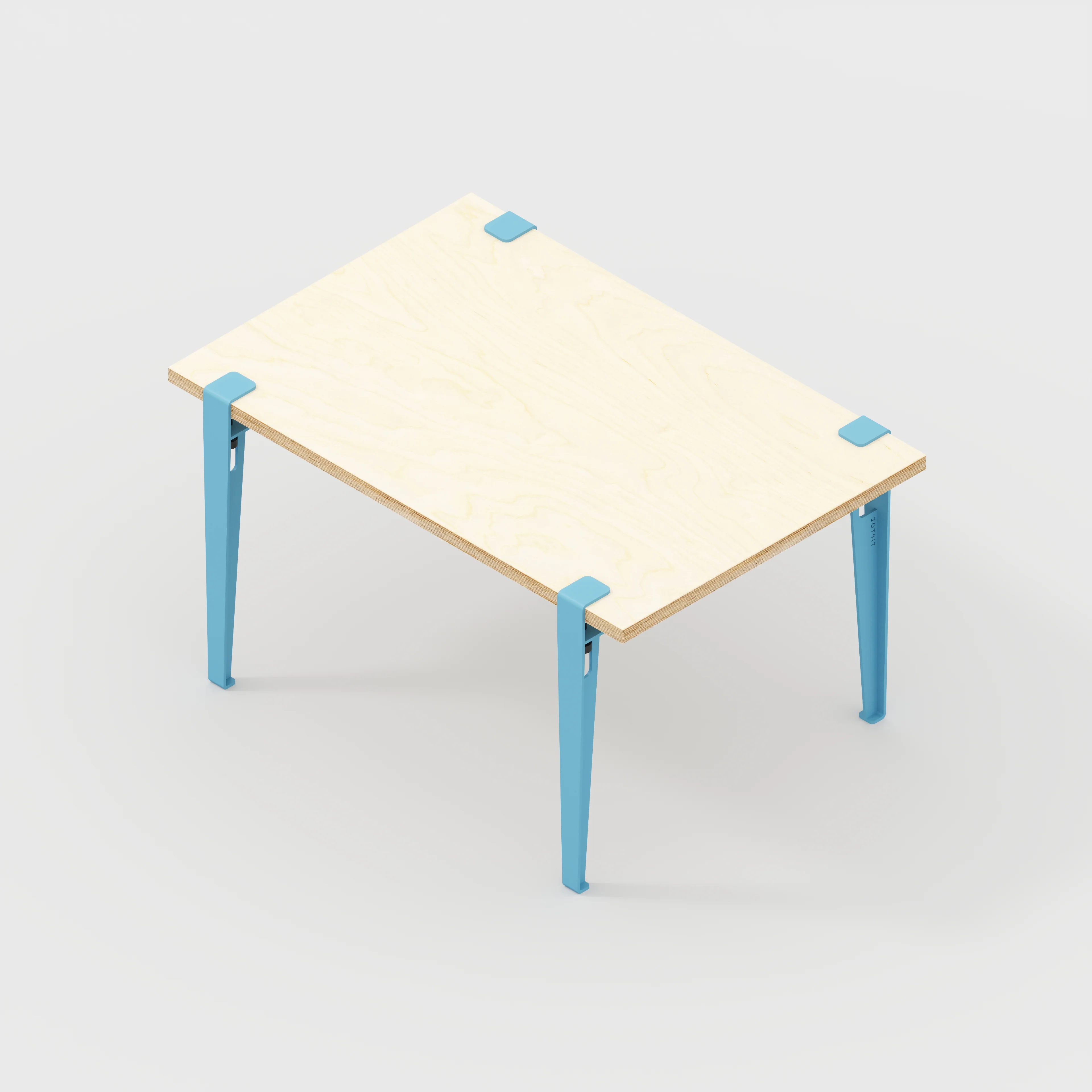 Plywood Kids Table with Whale Blue Tiptoe Legs - Plywood Birch - 800(w) x 600(d) x 500(h) - Image 5