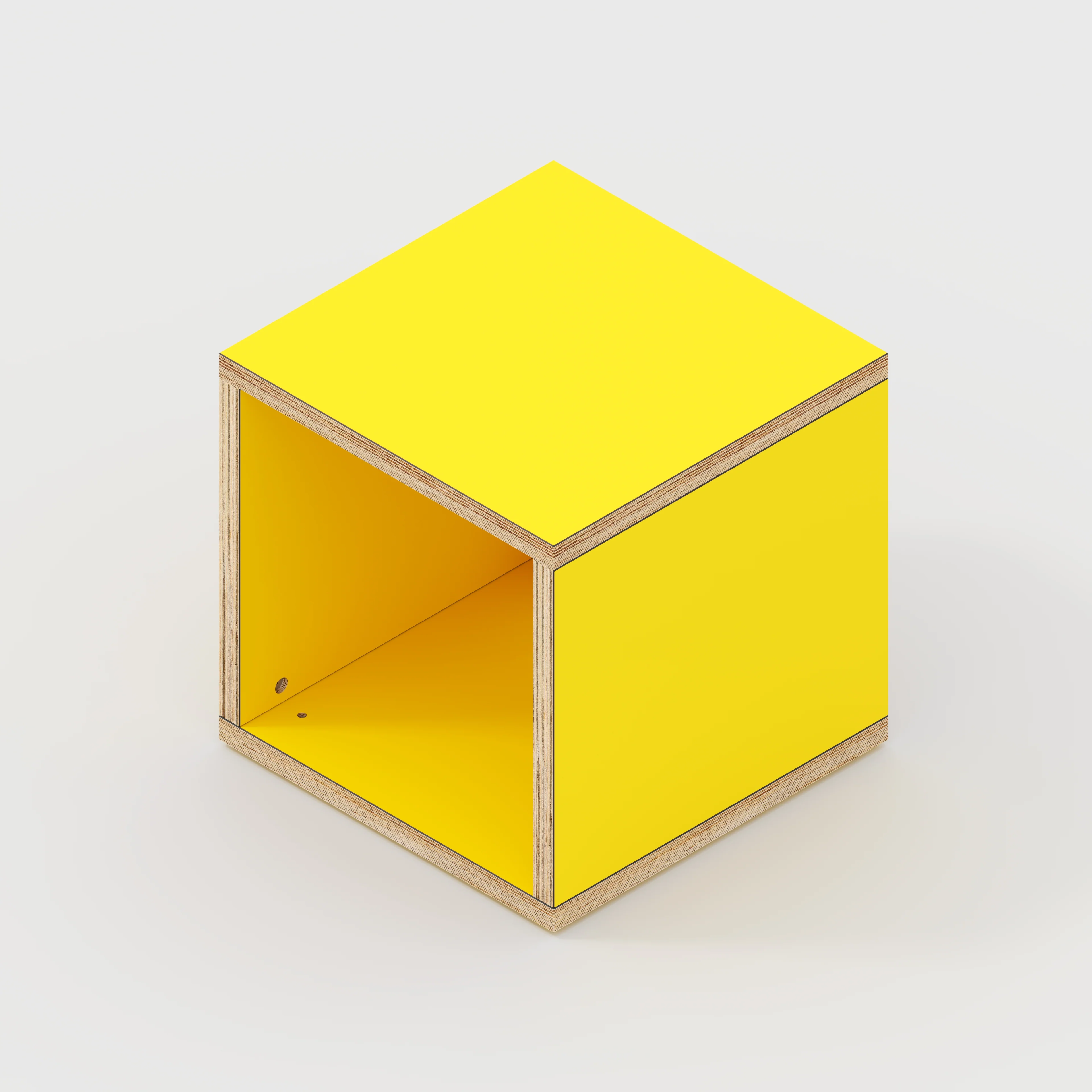 Plywood Open Shelves - Formica Chrome Yellow - 400(w) x 400(d) x 400(h) - Image 3