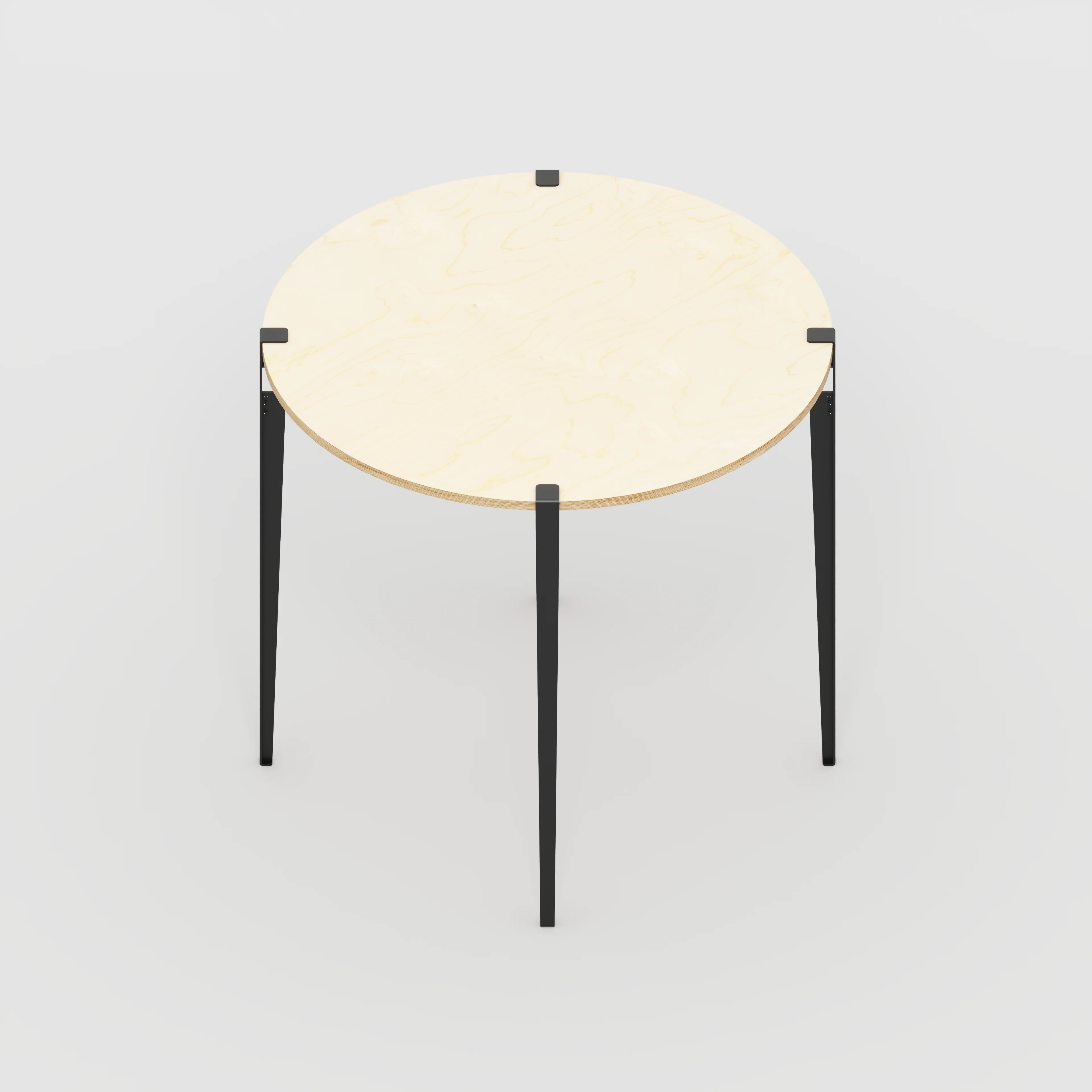 Plywood Round Table with Black Tiptoe Legs - Plywood Birch - 1200(dia) x 1100(h) - Image 5