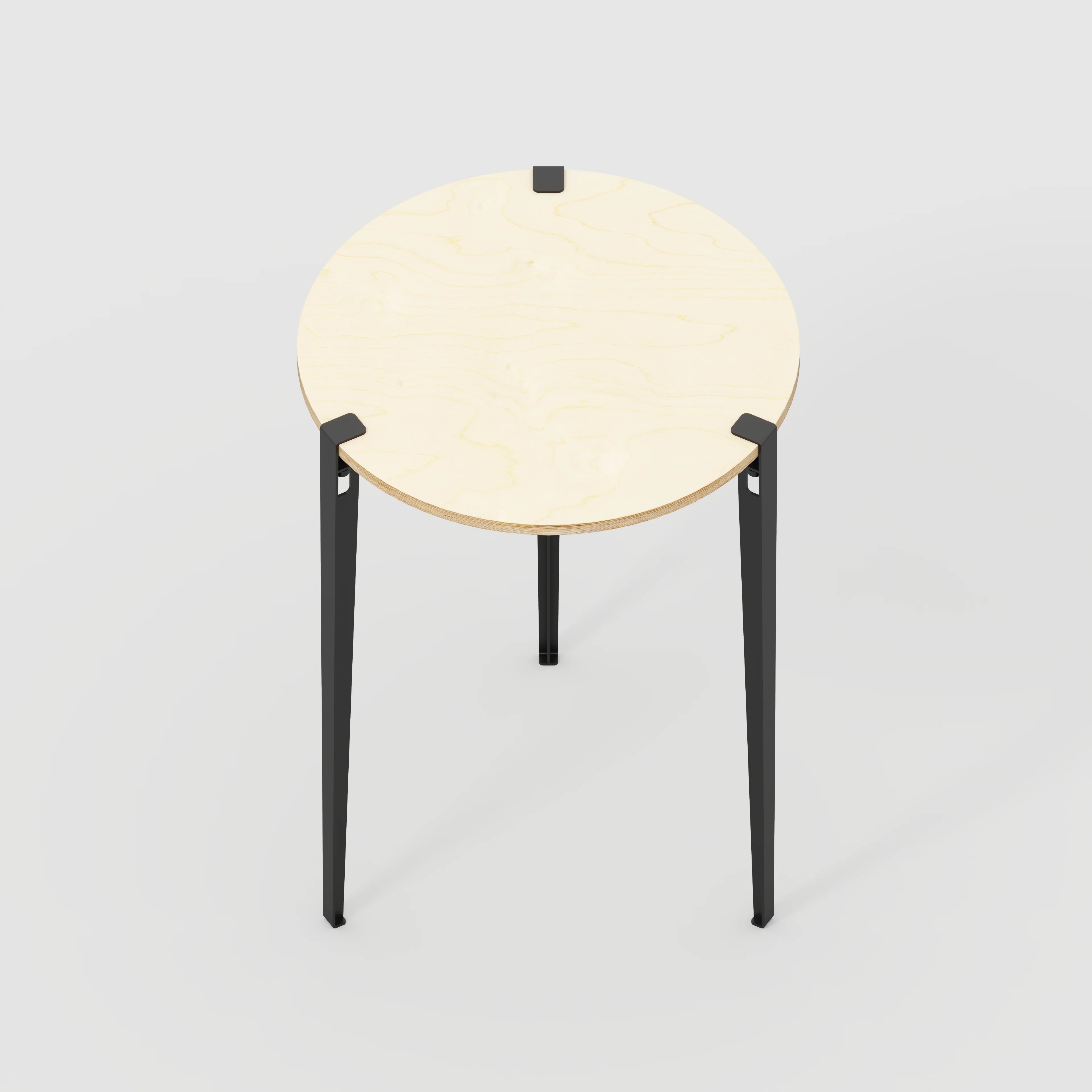 Plywood Round Table with Black Tiptoe Legs - Plywood Birch - 800(dia) x 1100(h) - Image 5