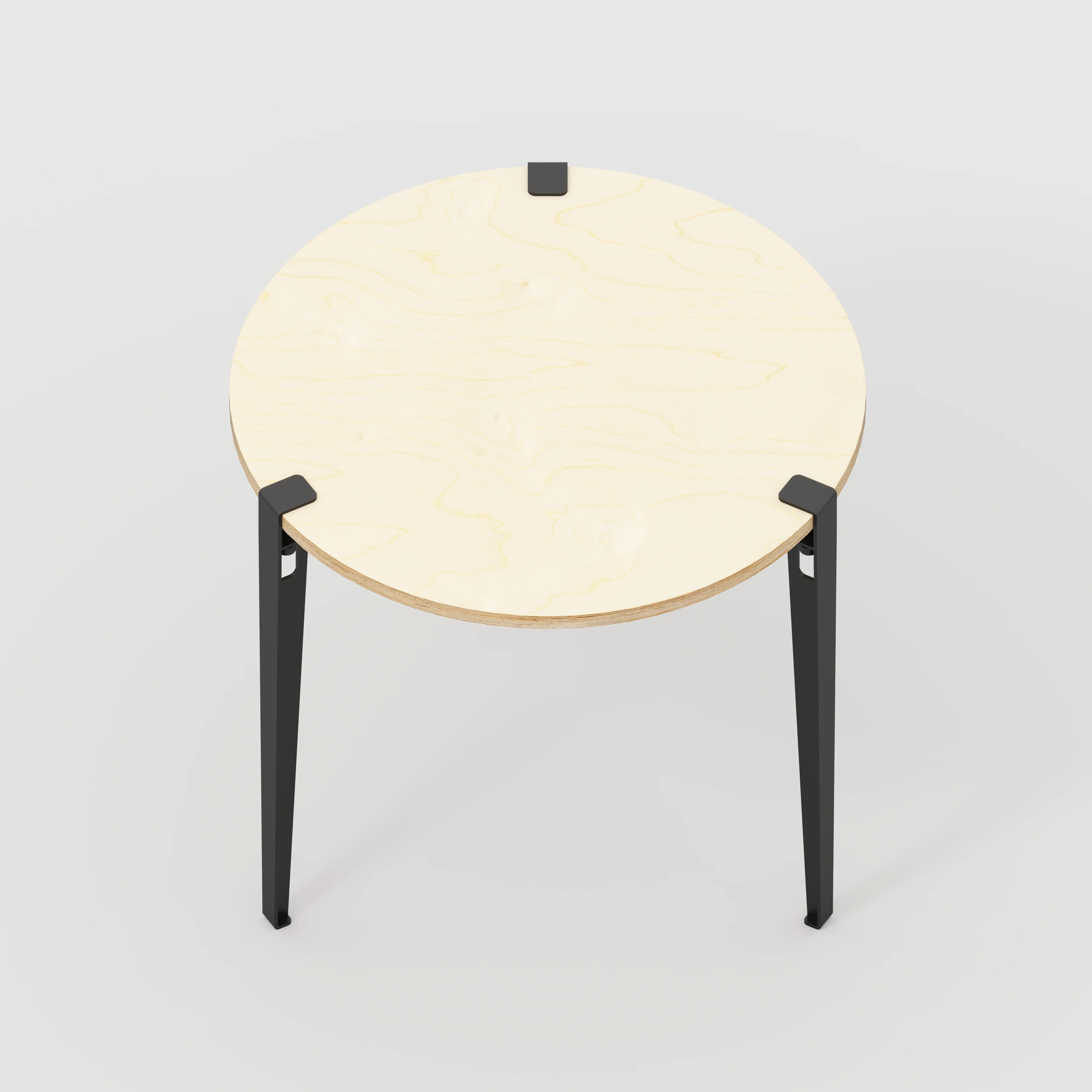 Plywood Round Table with Black Tiptoe Legs - Plywood Birch - 800(dia) x 750(h) - Image 5