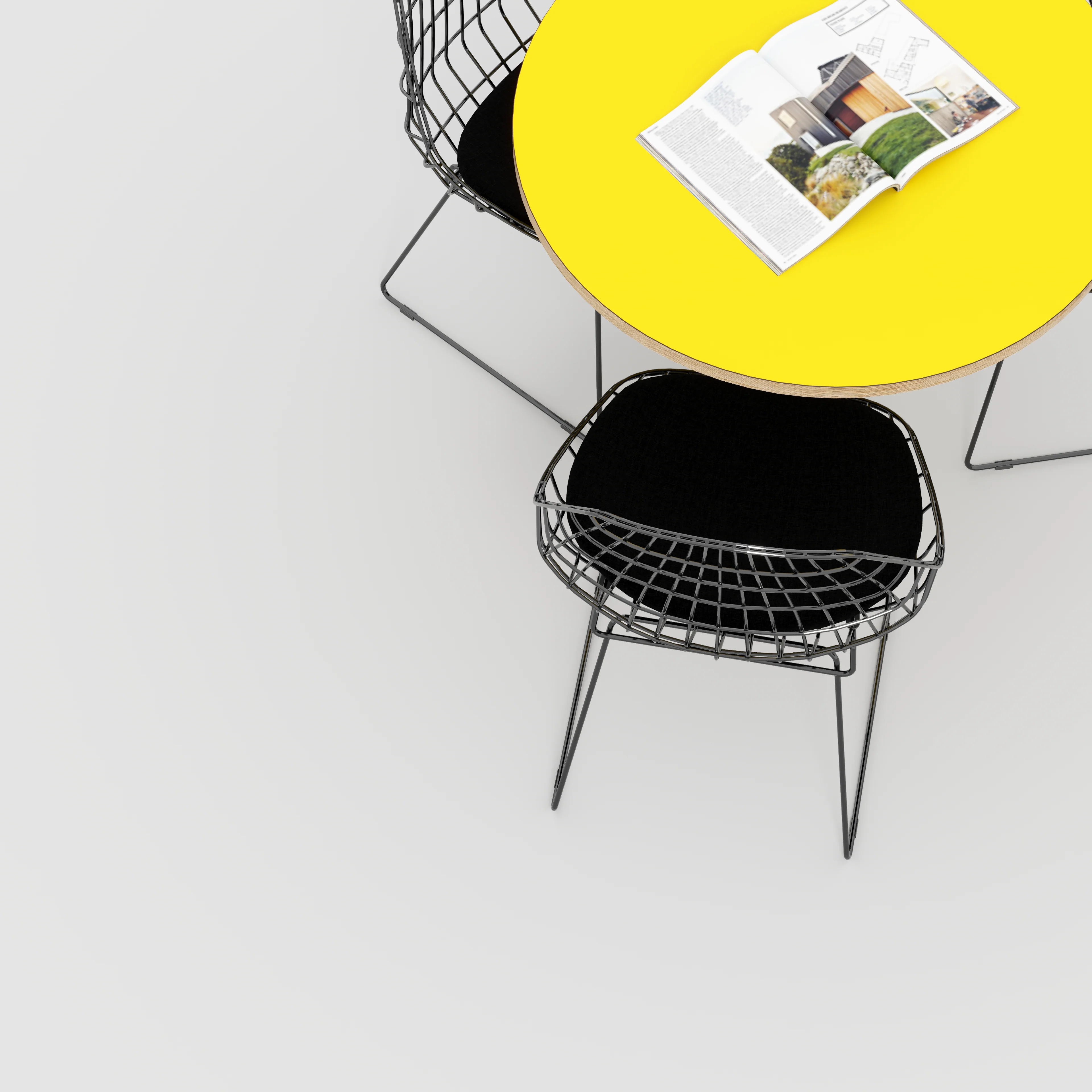 Plywood Round Tabletop - Formica Chrome Yellow - 800(dia) - Image 2