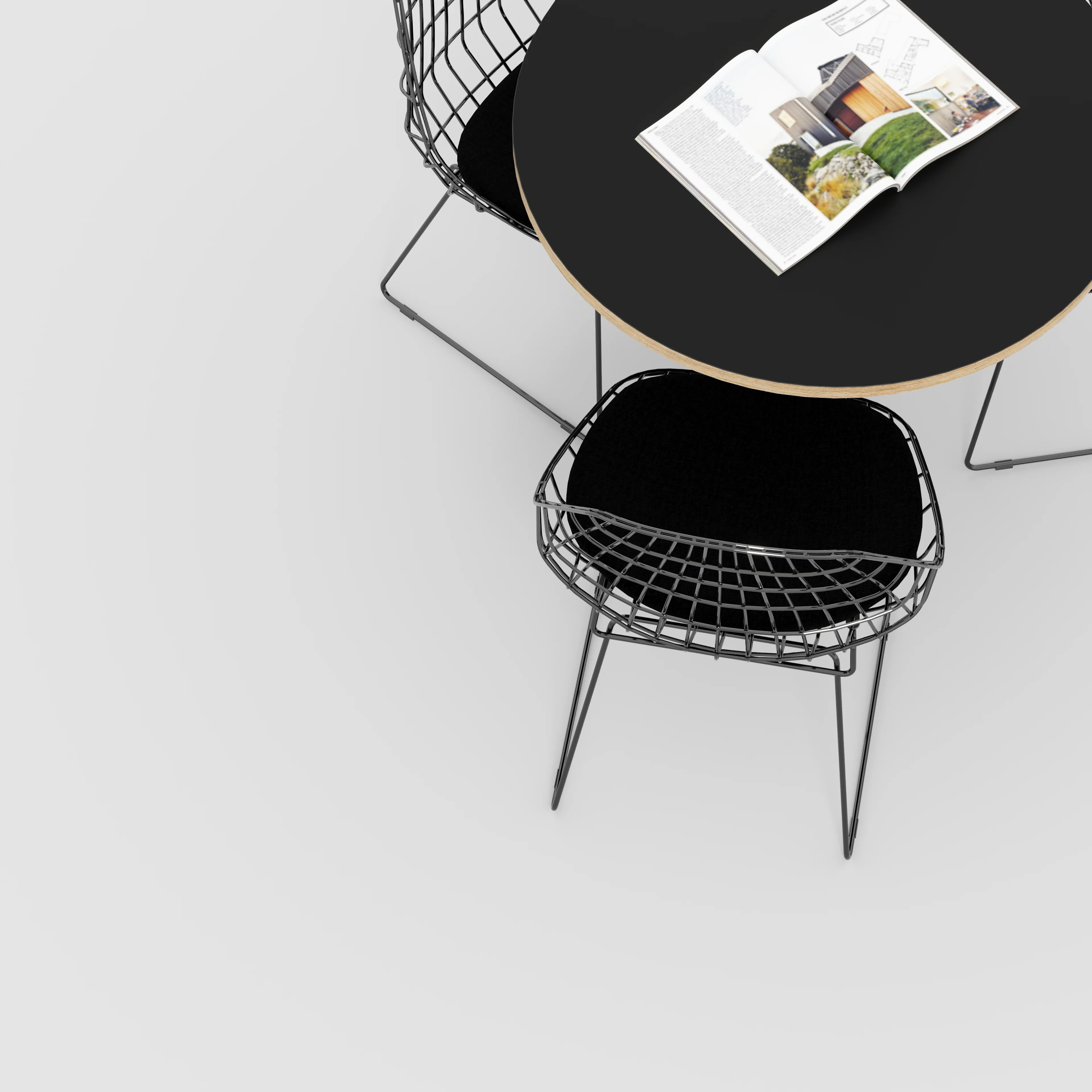 Plywood Round Tabletop - Formica Diamond Black - 800(dia) - Image 2
