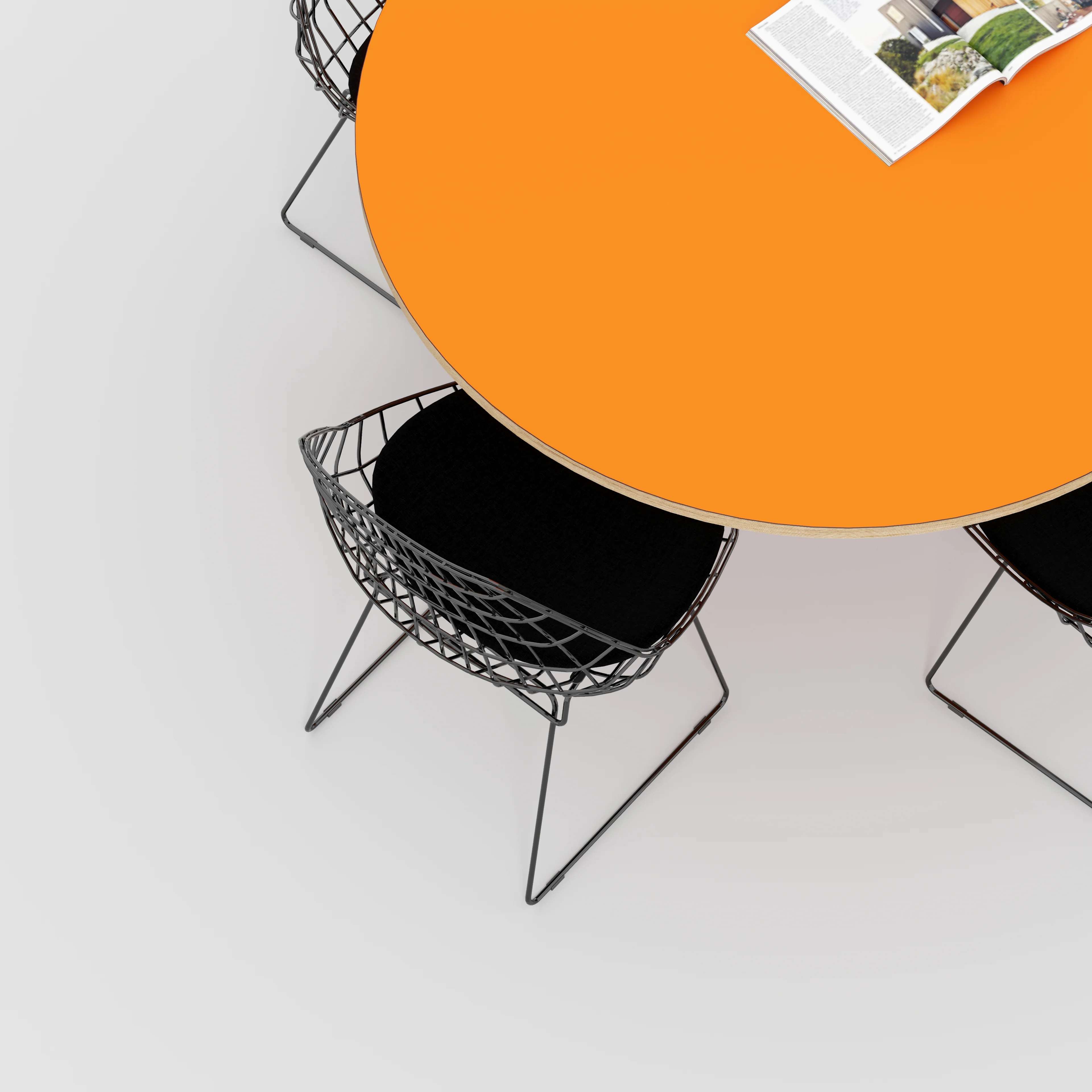 Plywood Round Tabletop - Formica Levante Orange - 1200(dia) - Image 2