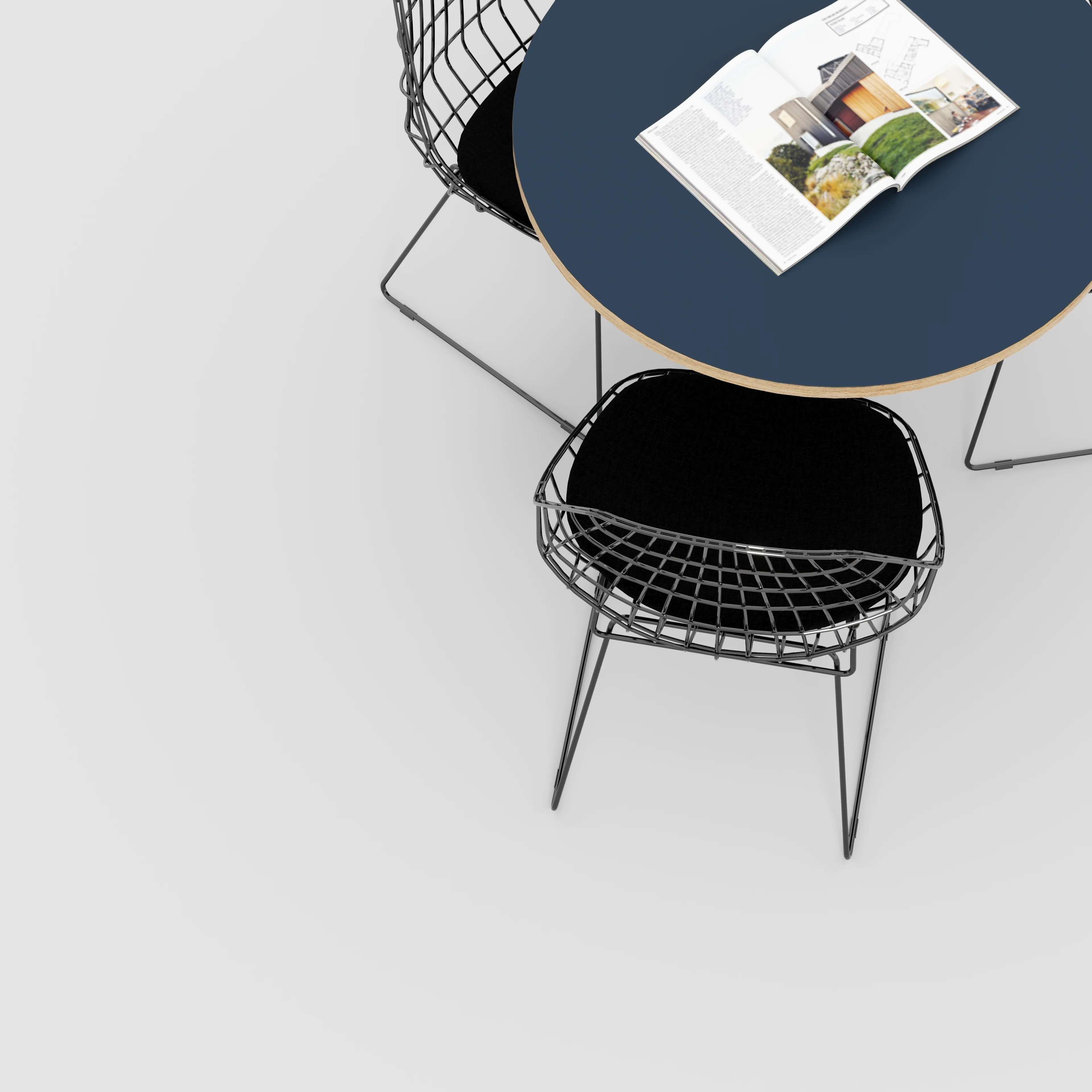 Plywood Round Tabletop - Formica Night Sea Blue - 800(dia) - Image 2
