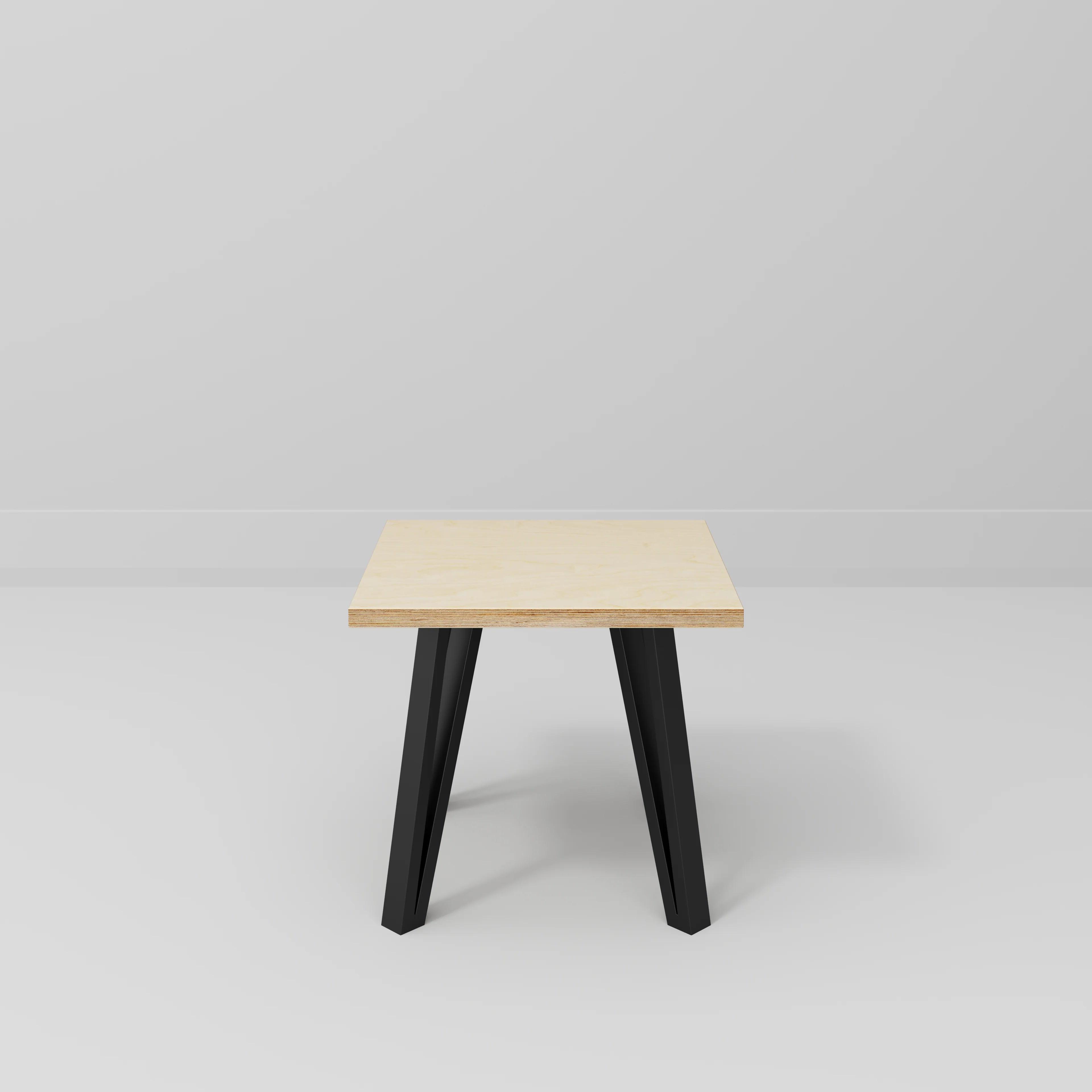 Plywood Side Table with Black Box Hairpin Legs - Plywood Birch - 500(w) x 500(d) x 425(h) - Image 2
