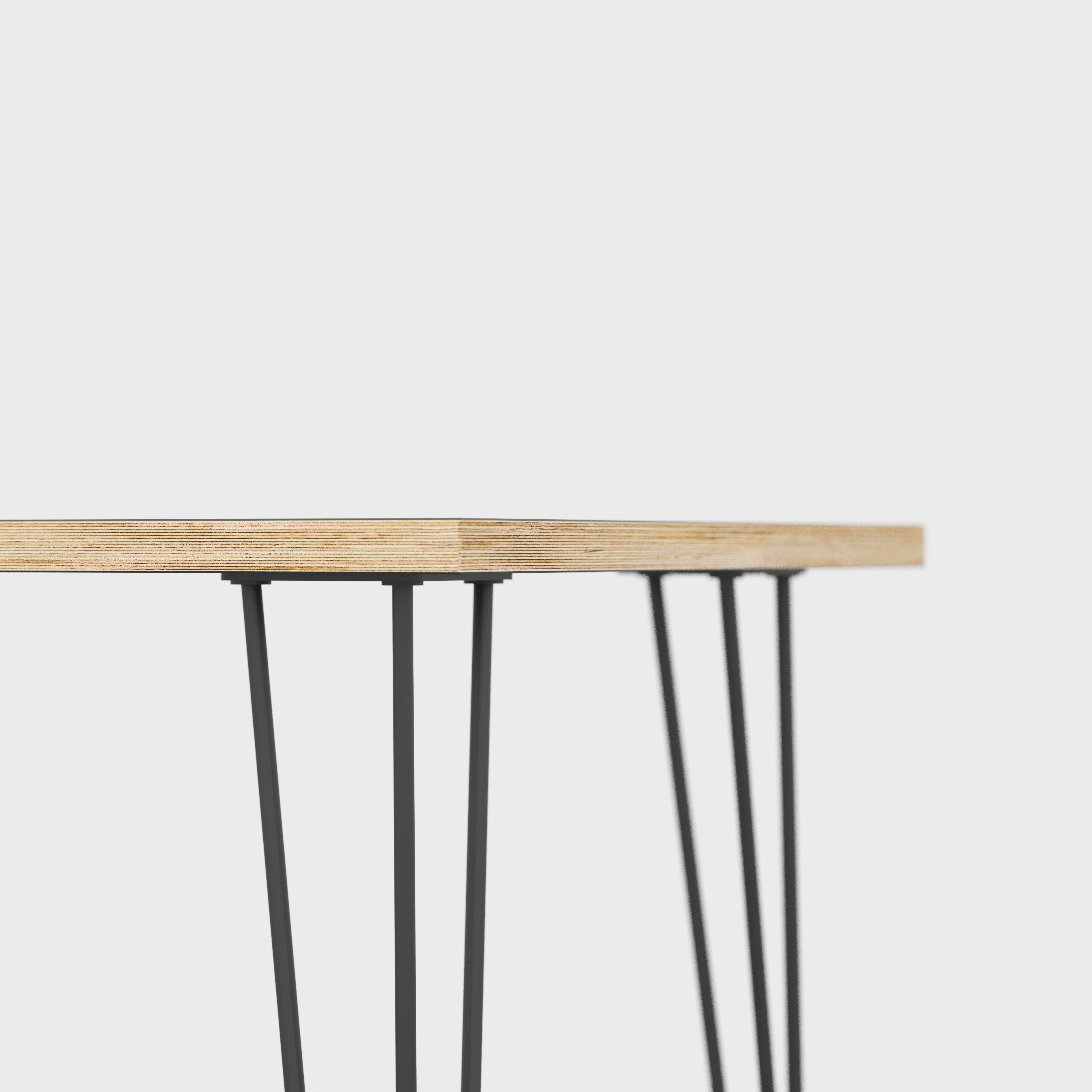 Plywood Side Table with Black Hairpin Legs - Plywood Birch - 500(w) x 500(d) x 425(h) - Image 4