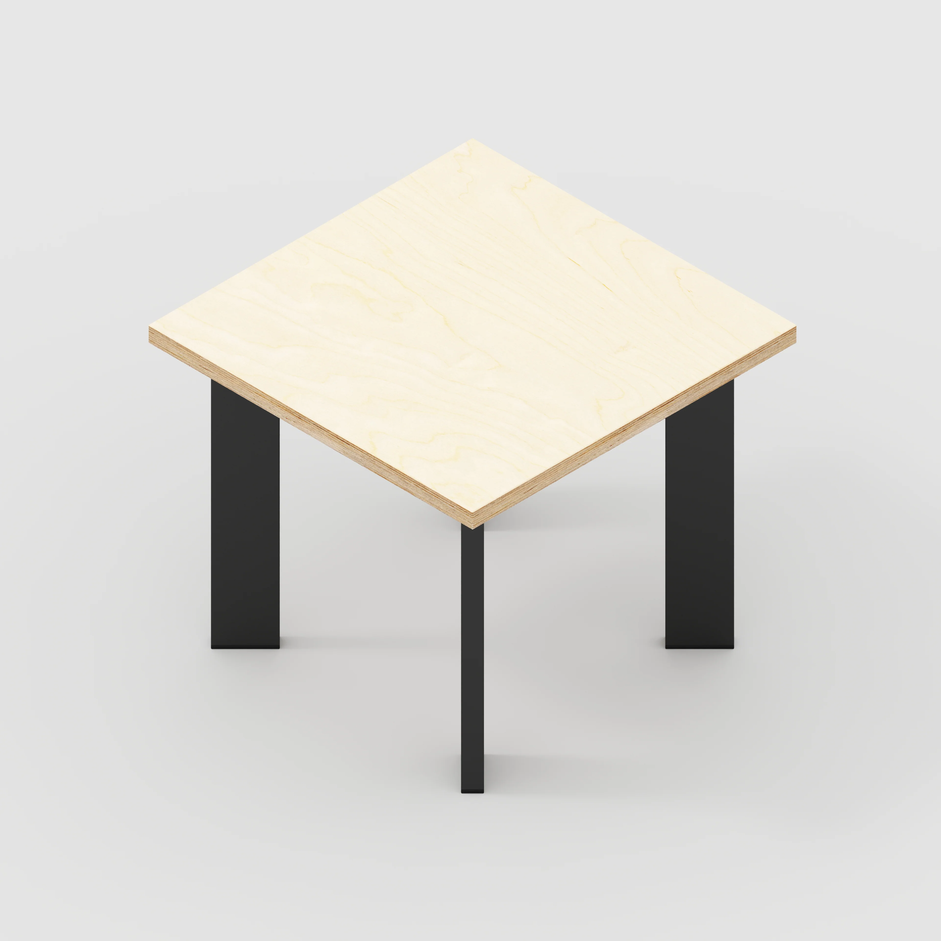 Plywood Side Table with Rectangular Single Pin Legs - Plywood Birch - 500(w) x 500(d) x 425(h) - Image 4