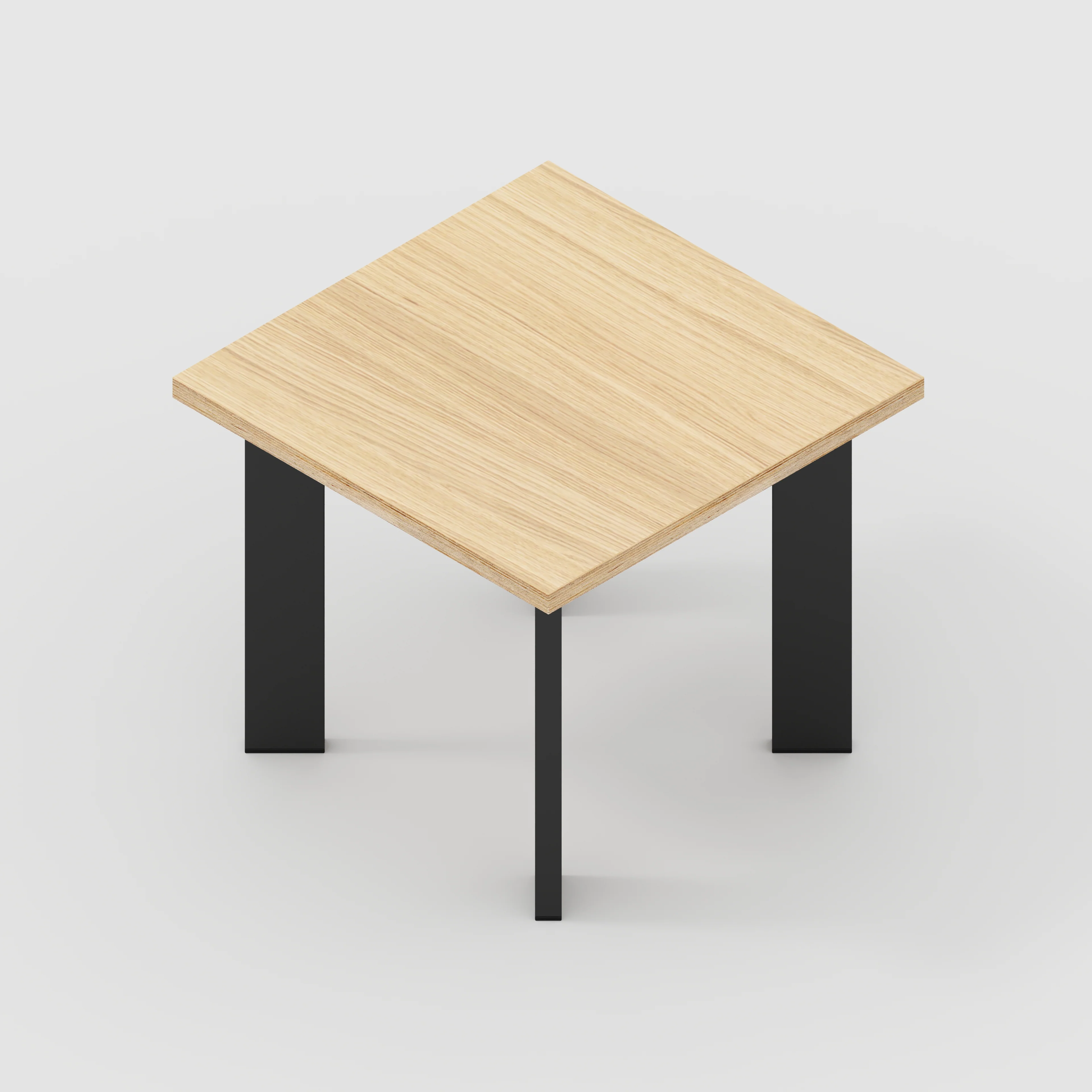 Plywood Side Table with Rectangular Single Pin Legs - Plywood Oak - 500(w) x 500(d) x 425(h) - Image 4