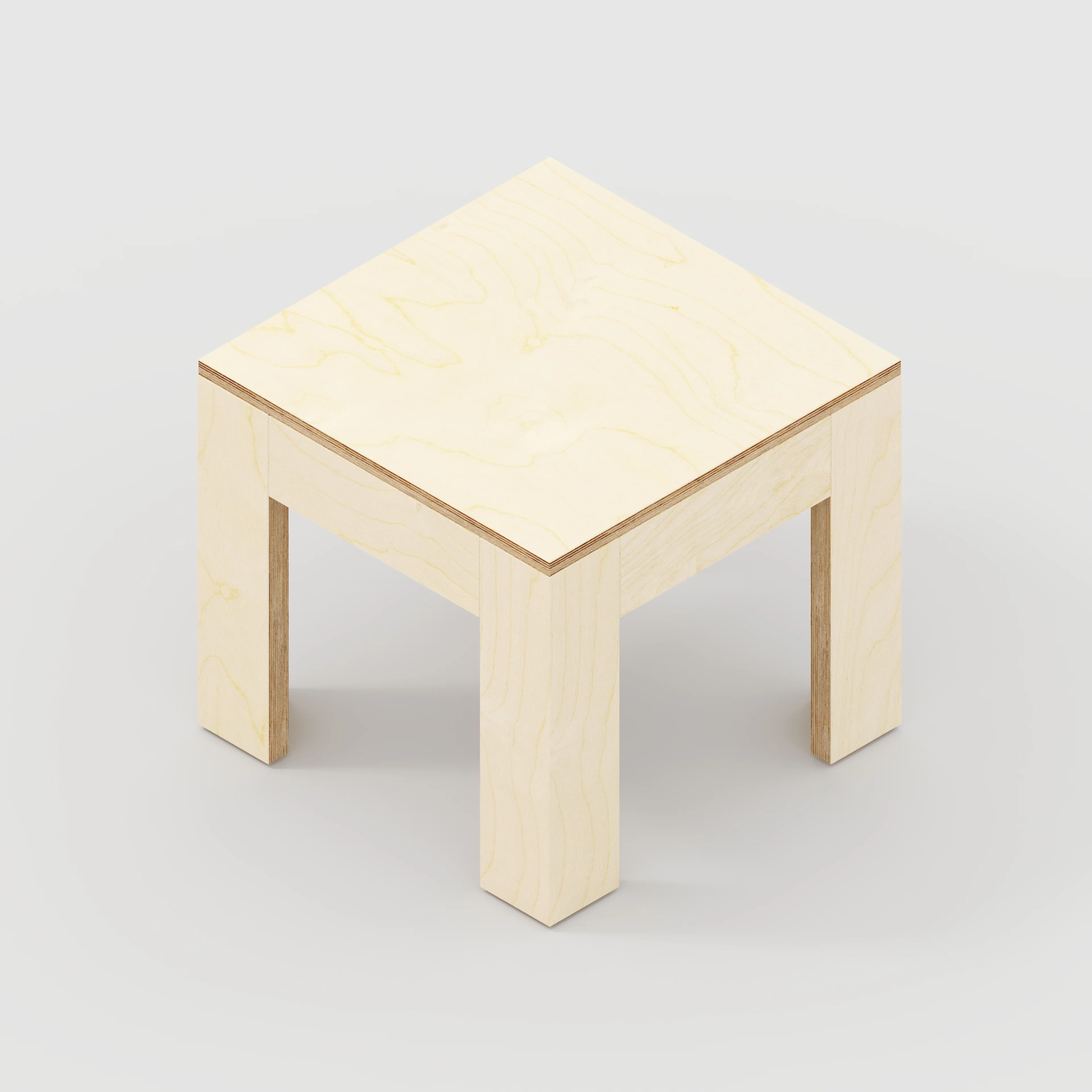 Plywood Side Table with Solid Frame - Plywood Birch - 500(w) x 500(d) x 450(h) - Image 5