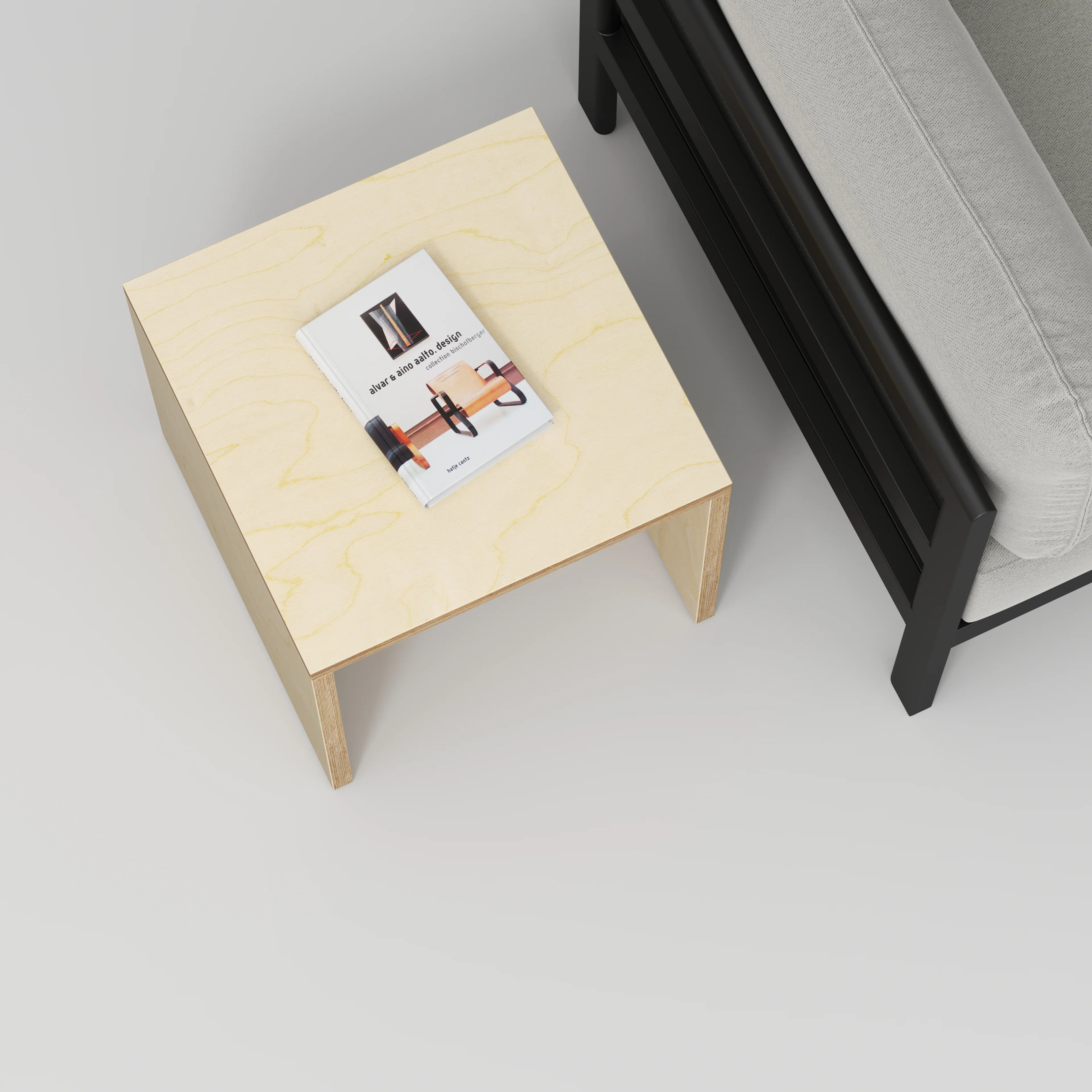 Plywood Side Table with Solid Sides - Plywood Birch - 500(w) x 500(d) x 450(h) - Image 3