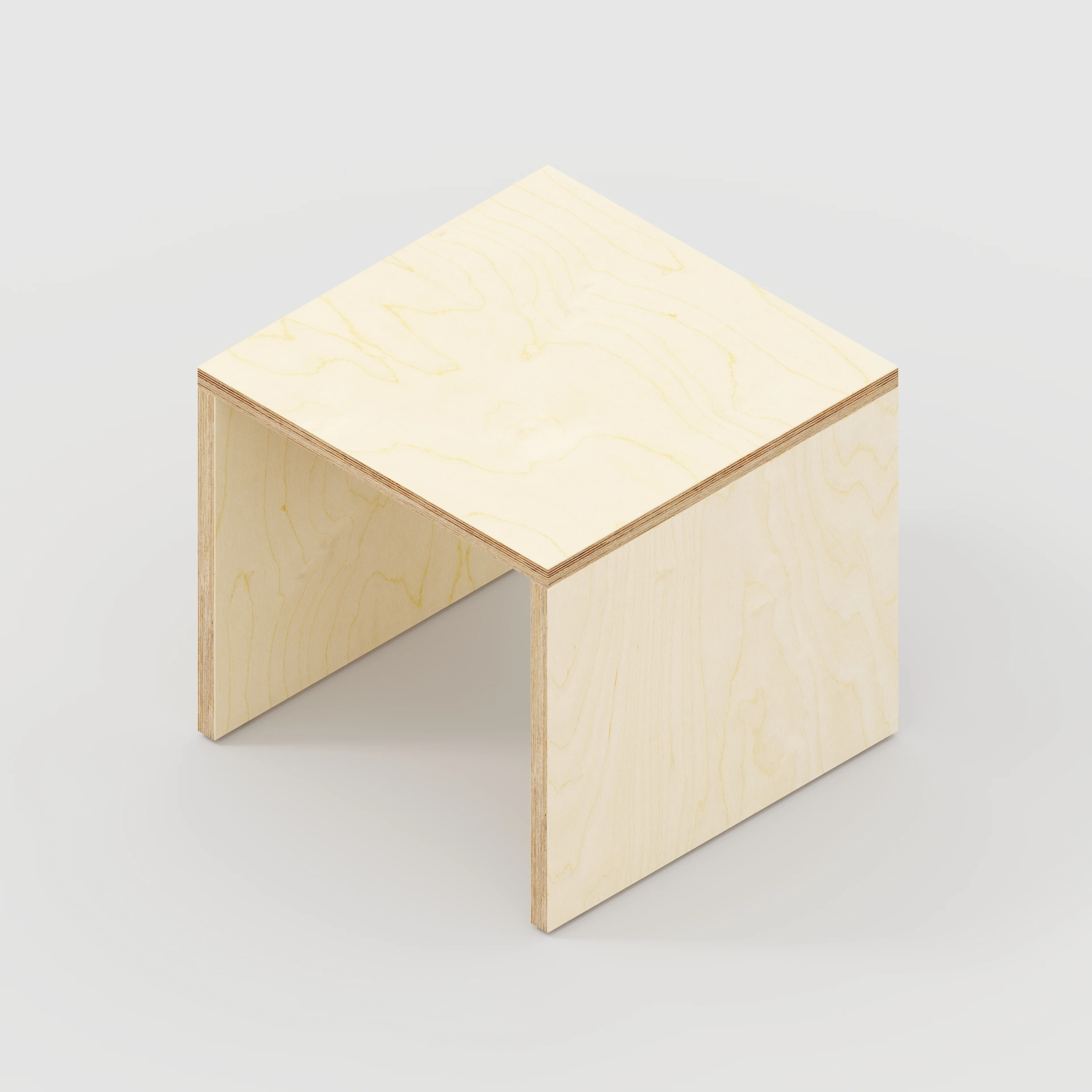 Plywood Side Table with Solid Sides - Plywood Birch - 500(w) x 500(d) x 450(h) - Image 5