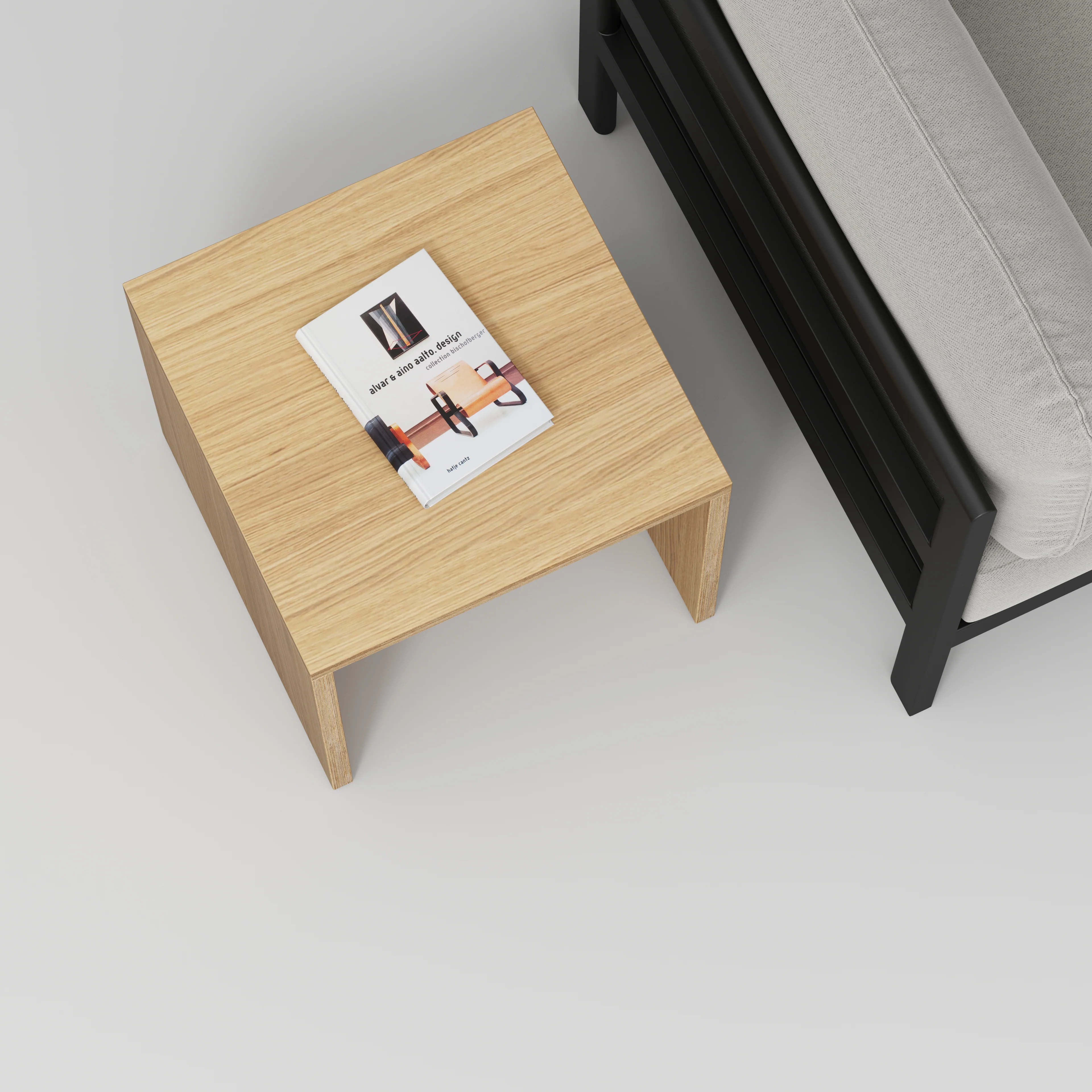 Plywood Side Table with Solid Sides - Plywood Oak - 500(w) x 500(d) x 450(h) - Image 3